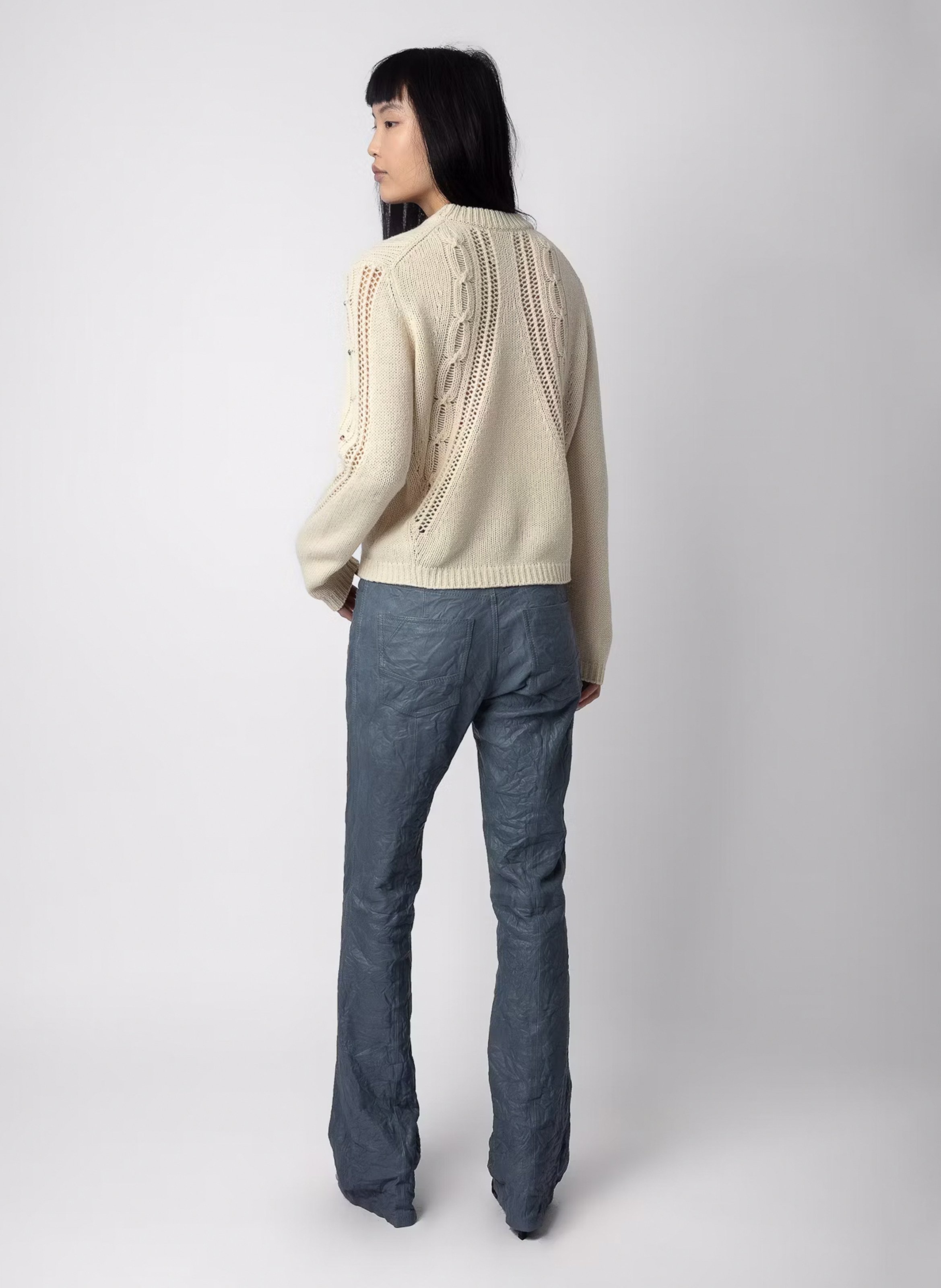 Pull col rond torsadé en laine  ZADIG&VOLTAIRE Beige
