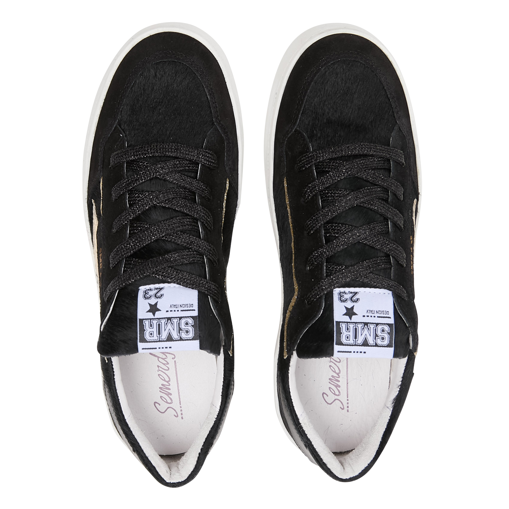 Baskets basses en cuir mélangé SEMERDJIAN - SMR Noir
