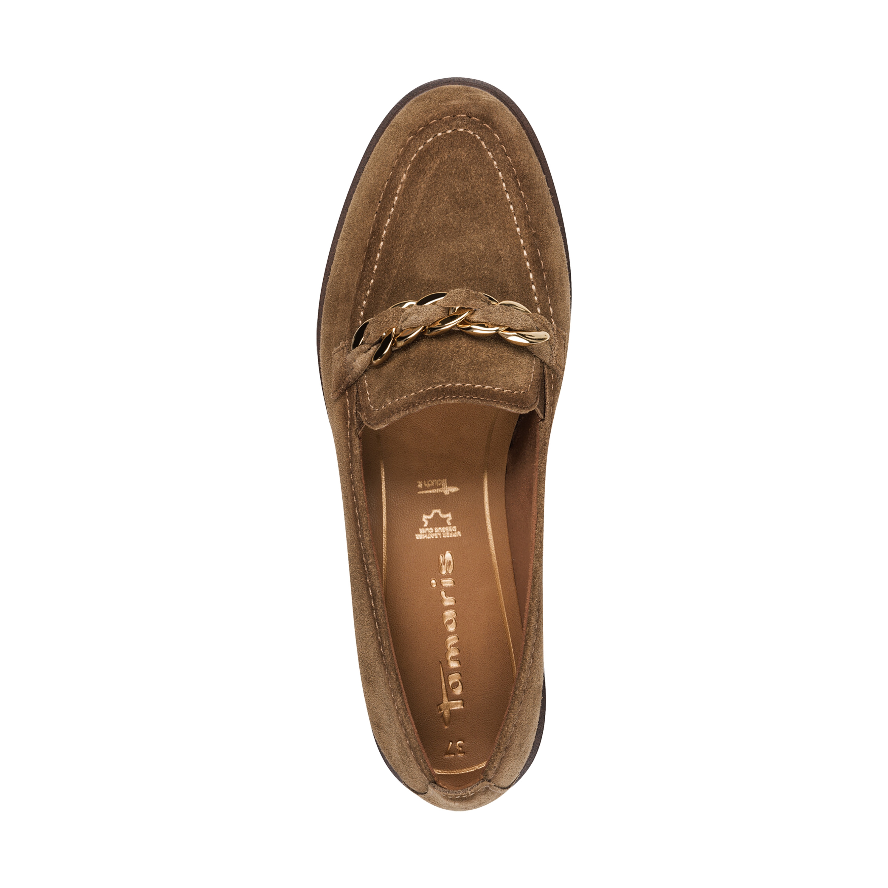 Leather moccasins TAMARIS Brown