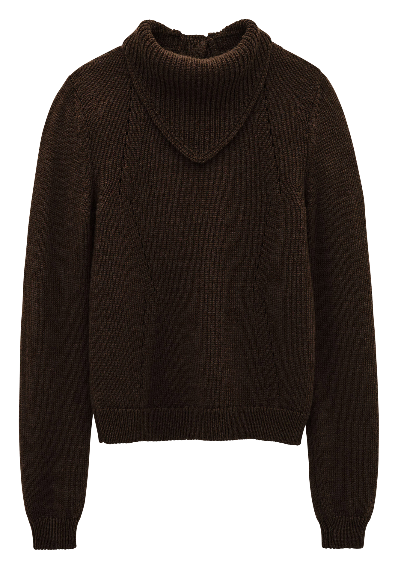 Boat-neck contrast-knit wool sweater  BA&SH Brown