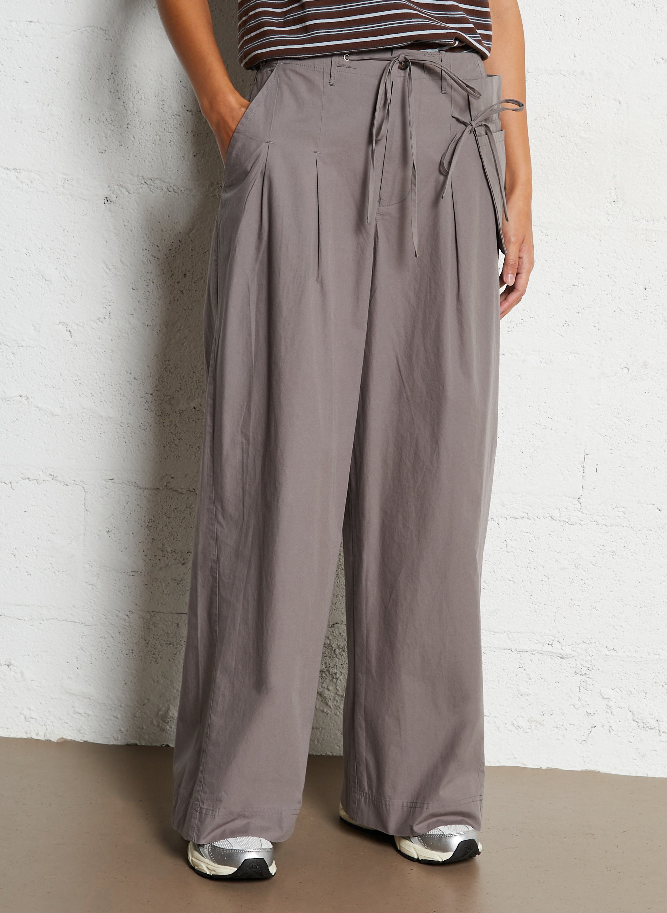 Wijde broek met zakken van biologisch katoen DAMSON MADDER Grijs