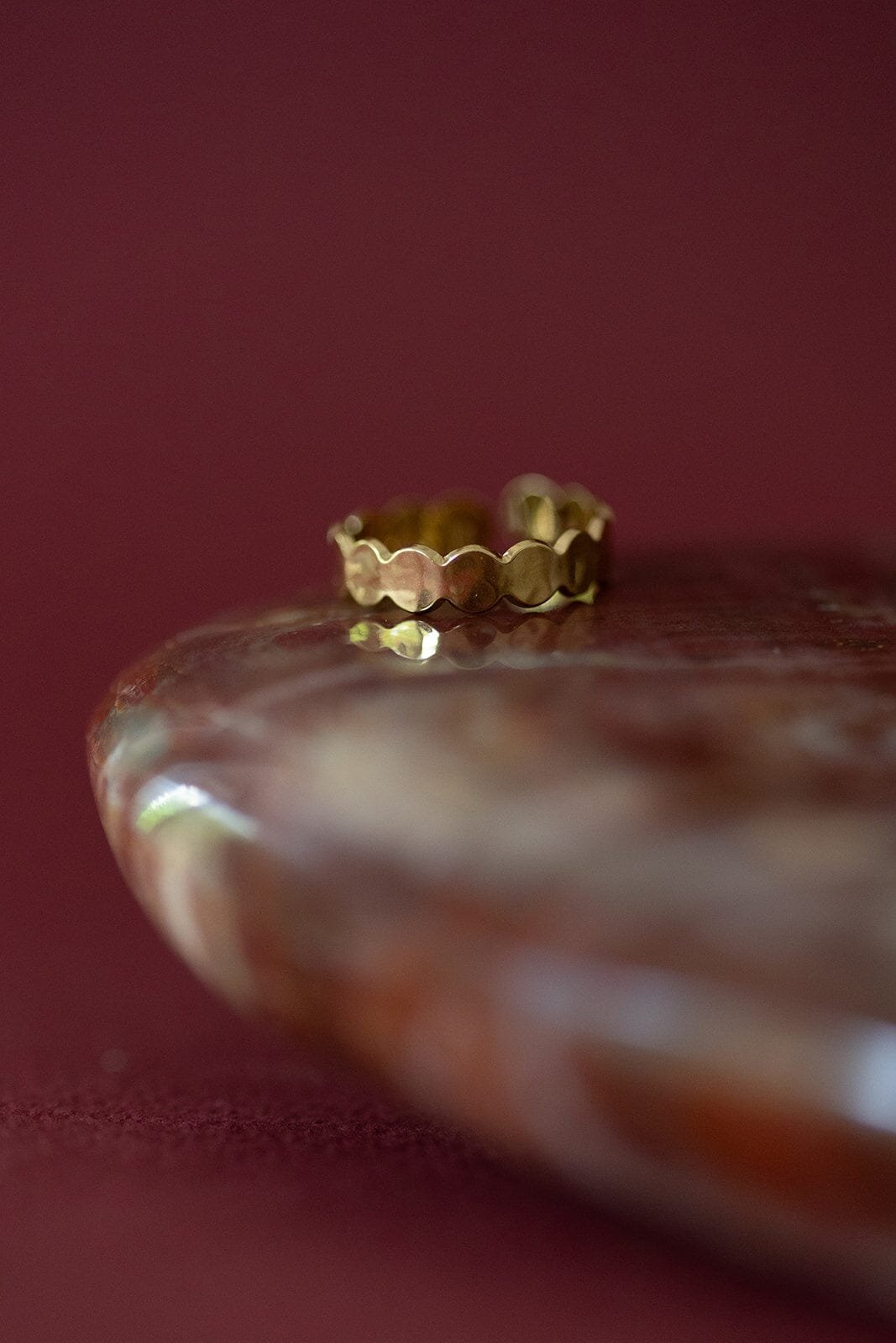 Hammered gold-plated ring MONSIEUR SIMONE Golden