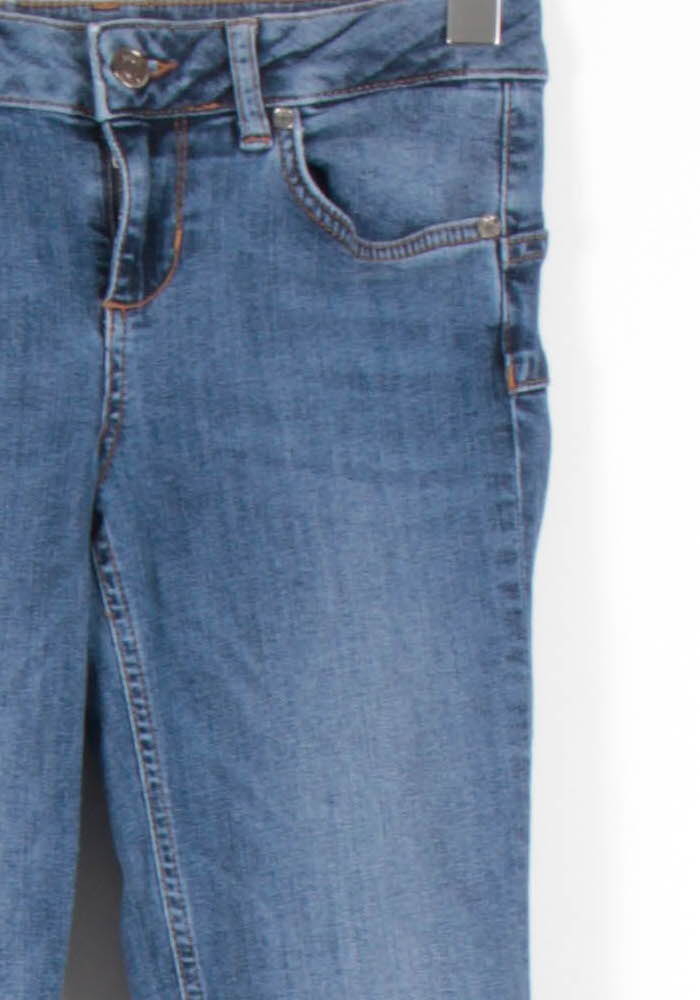 Cropped slim jeans with studs LIU JO - SECONDE MAIN Blue