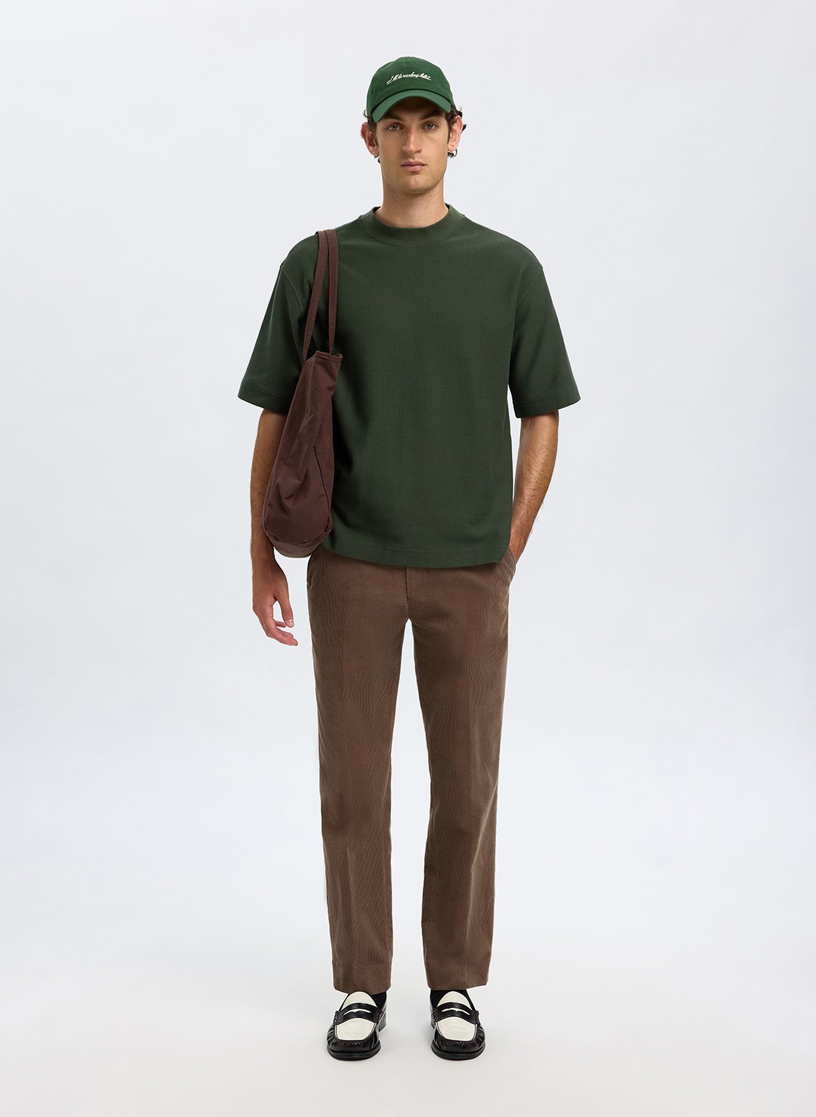 Organic cotton T-shirt SELECTED Green