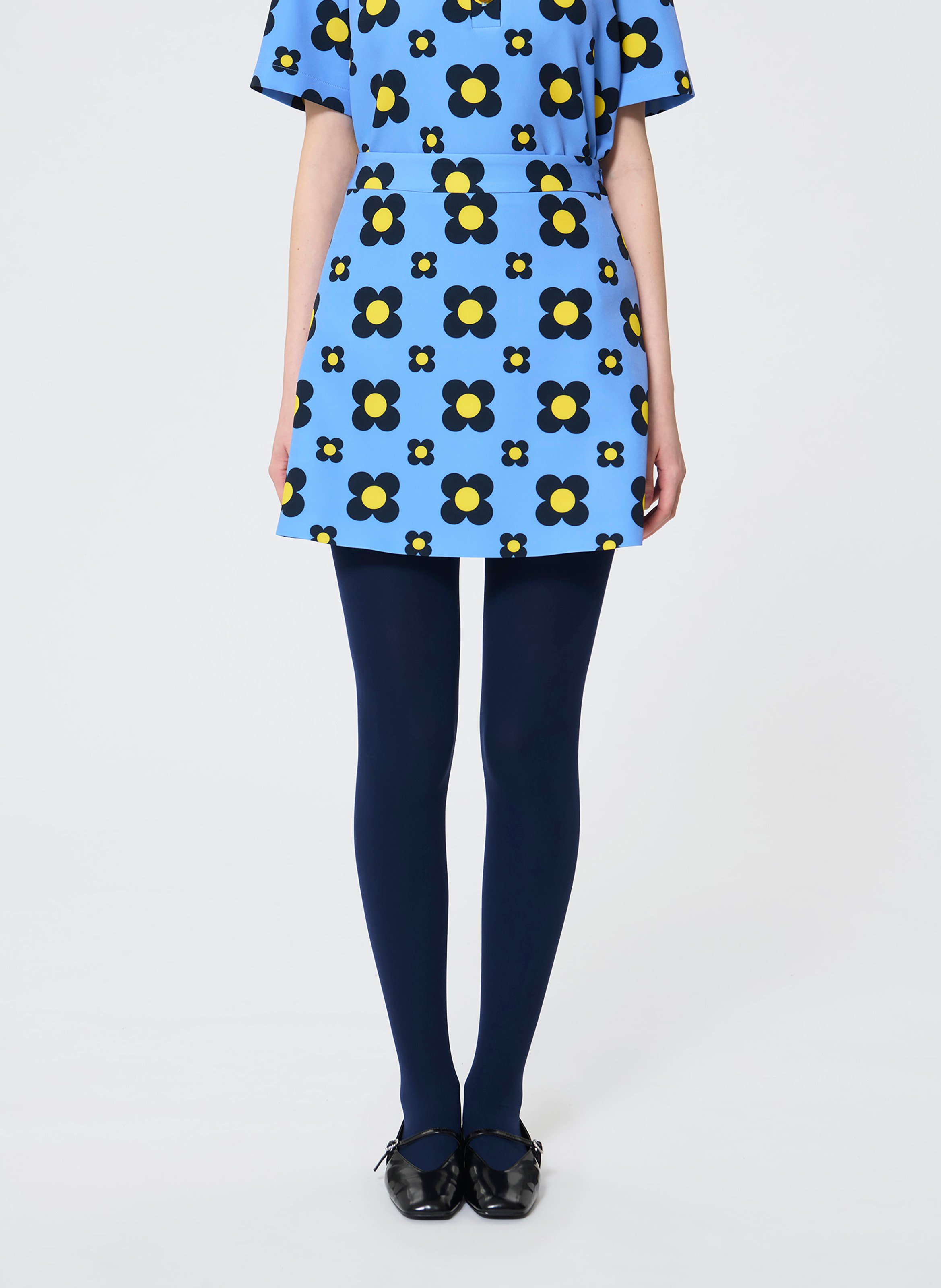 Short printed dress with classic collar TARA JARMON