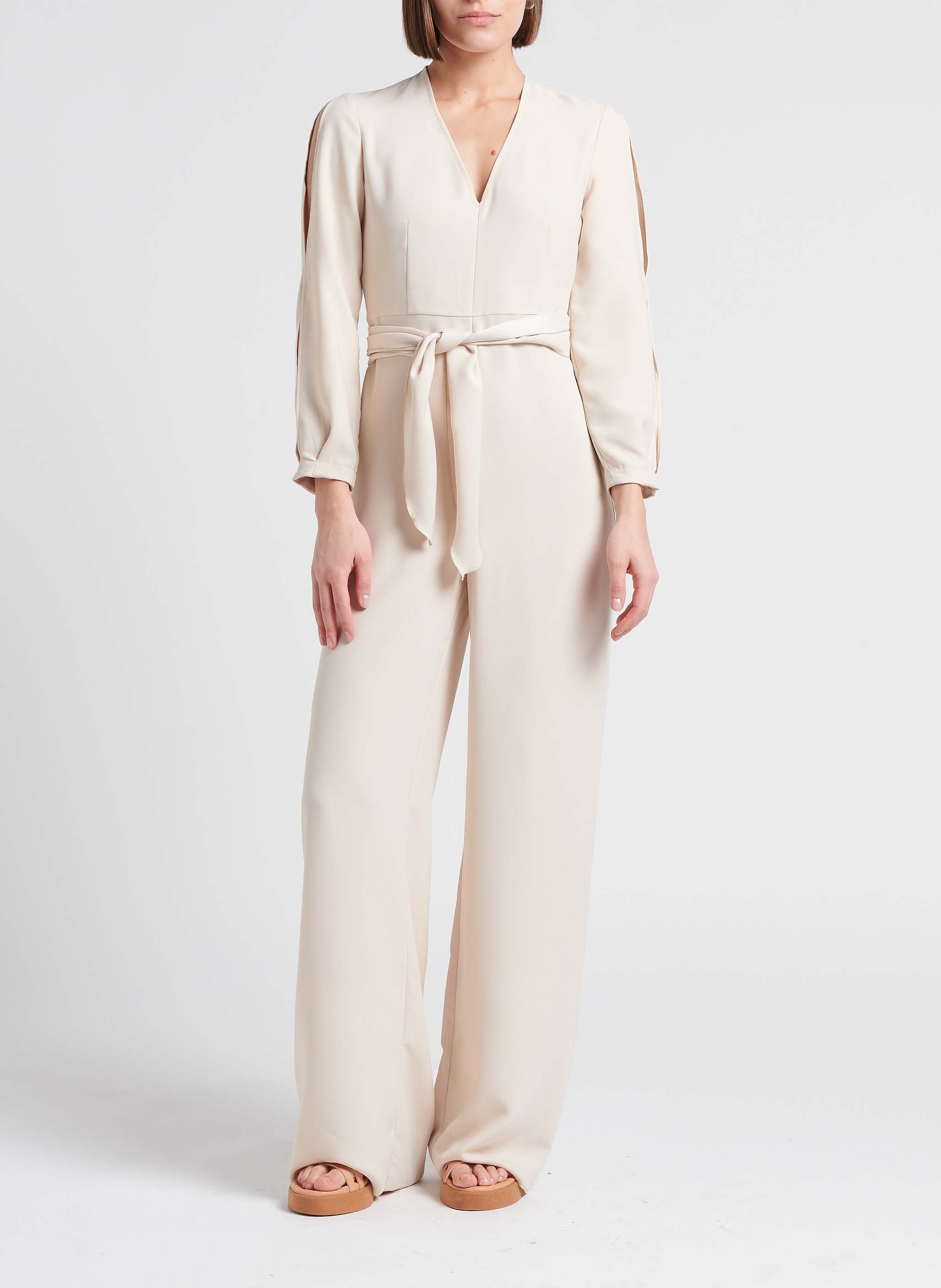 Matte satin-backed jumpsuit MAX&Co. Beige