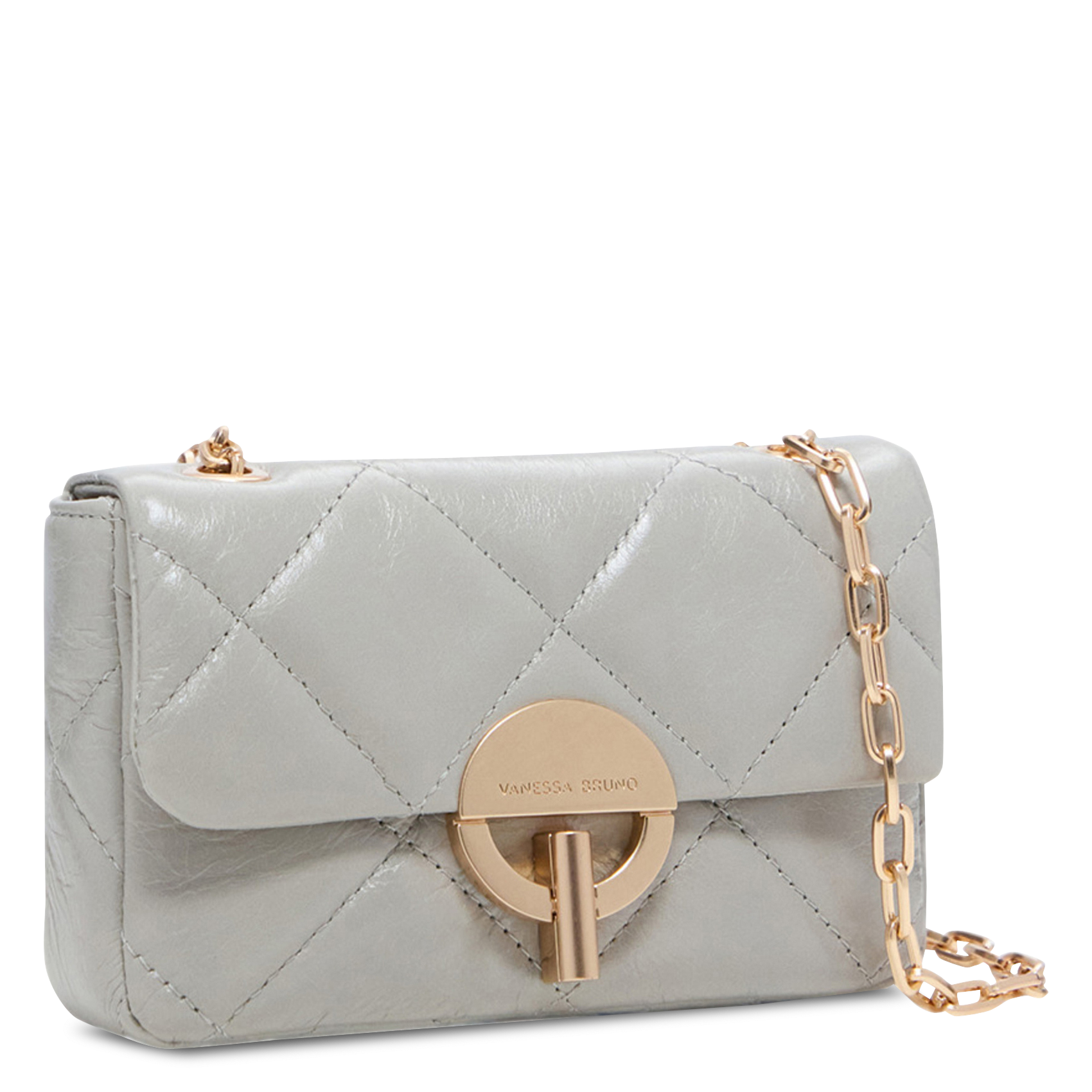 Gewatteerde, leren schoudertas VANESSA BRUNO Grijs