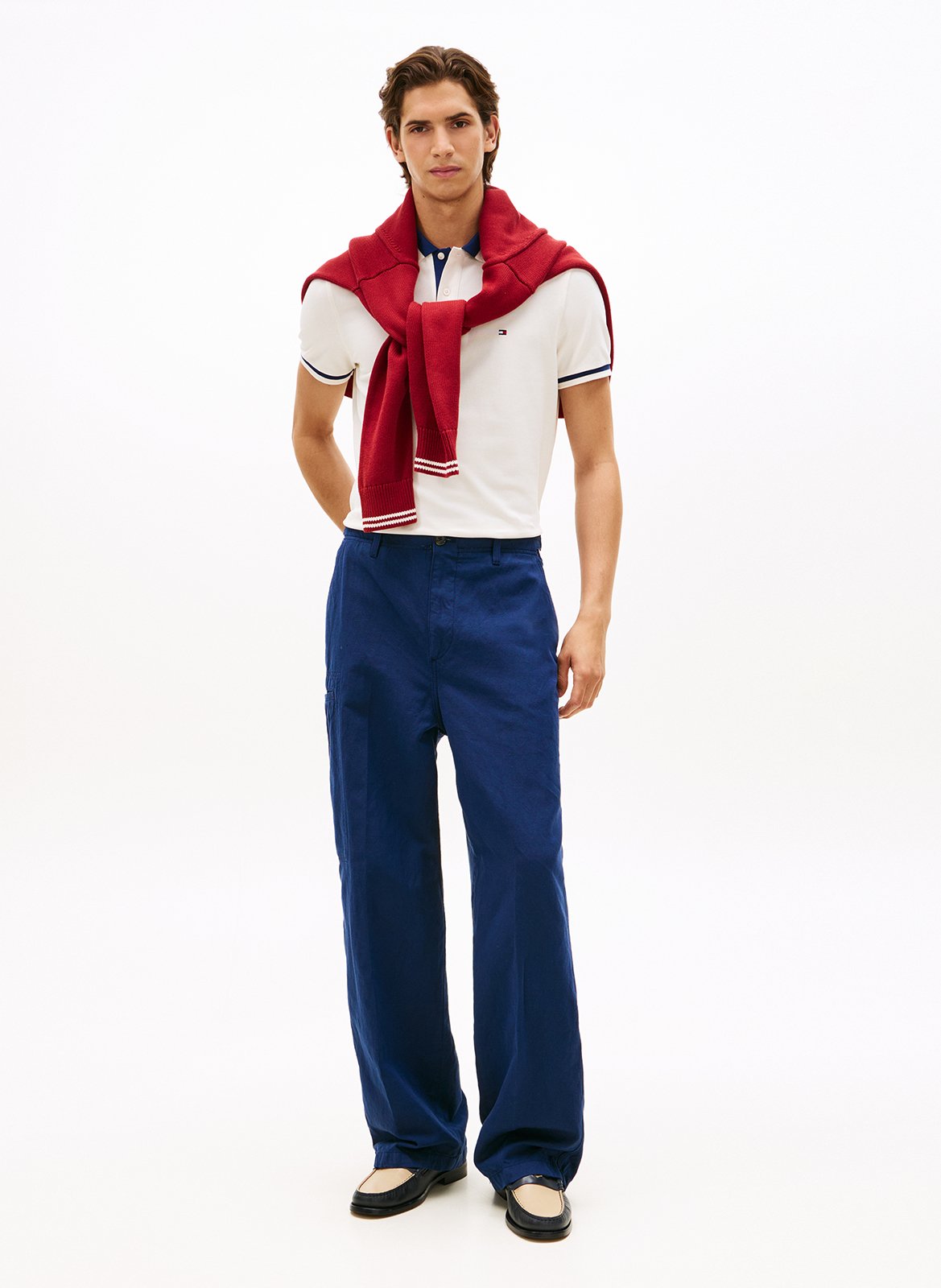 Polo droit en coton bio mélangé TOMMY HILFIGER Yellow