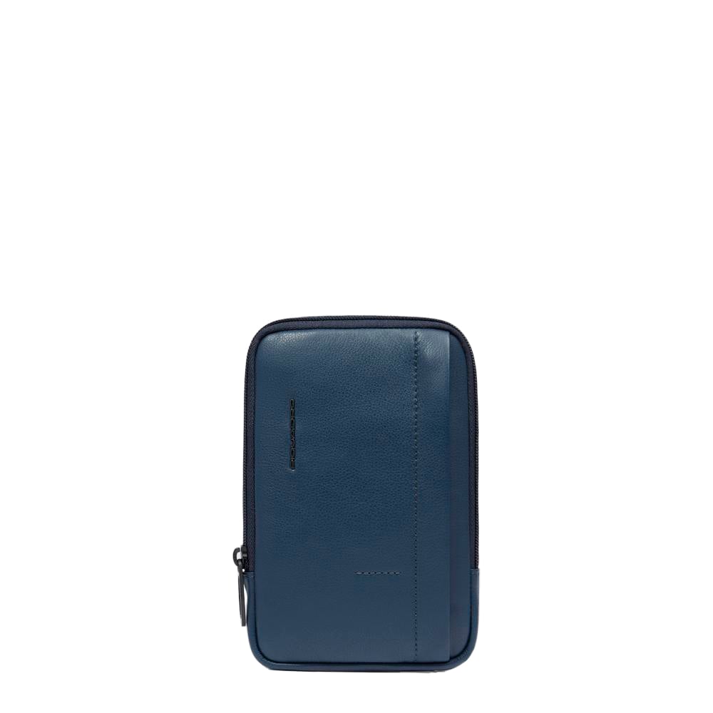 Leather phone crossbody pouch with credit card holder and RFID protection PIQUADRO