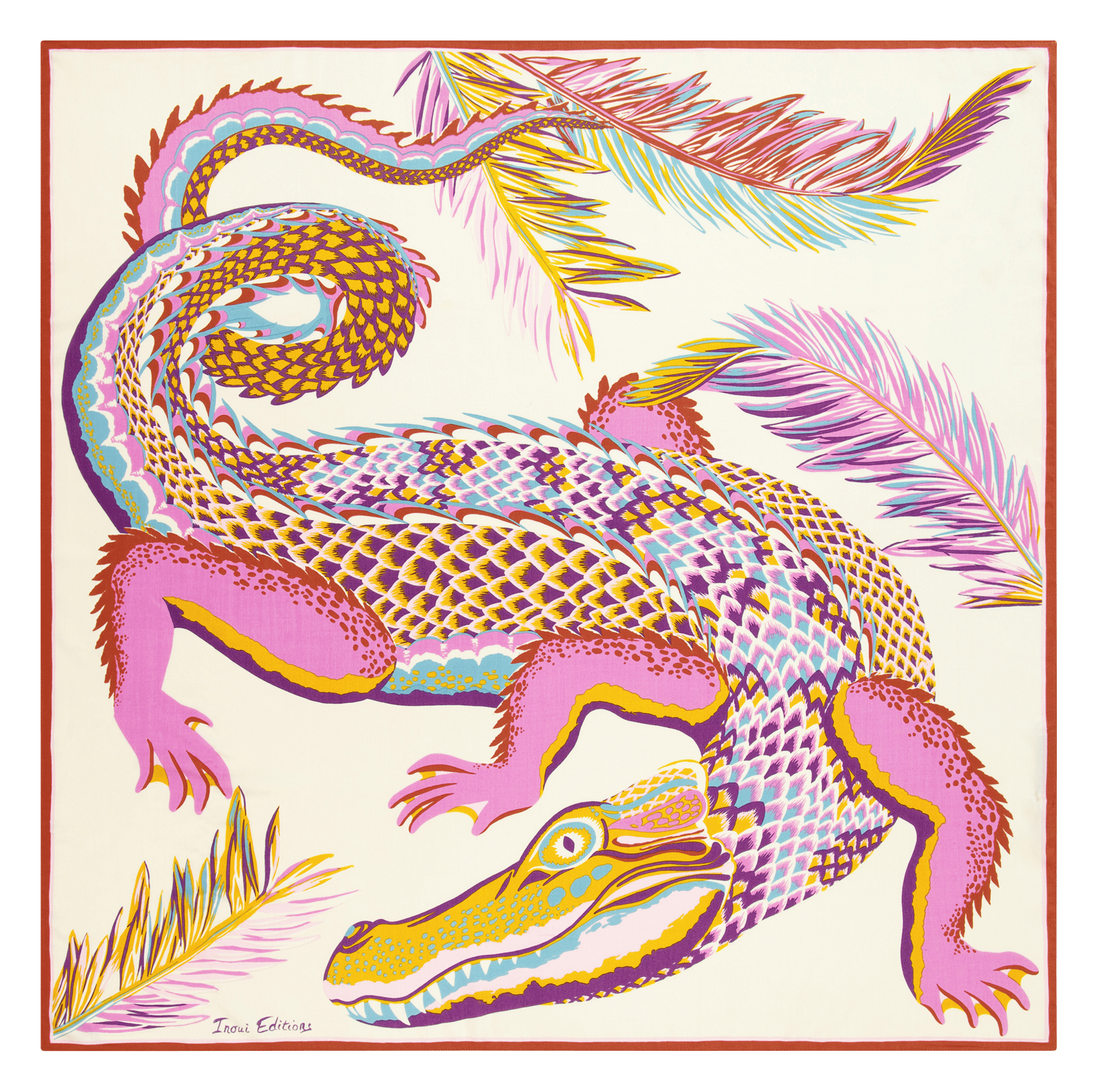 Foulard imprimé en soie mélangée INOUI EDITIONS