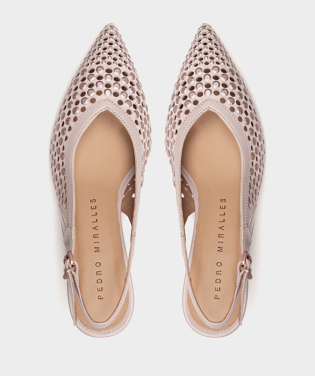 Mid-height leather nude color heels. PEDRO MIRALLES Pink