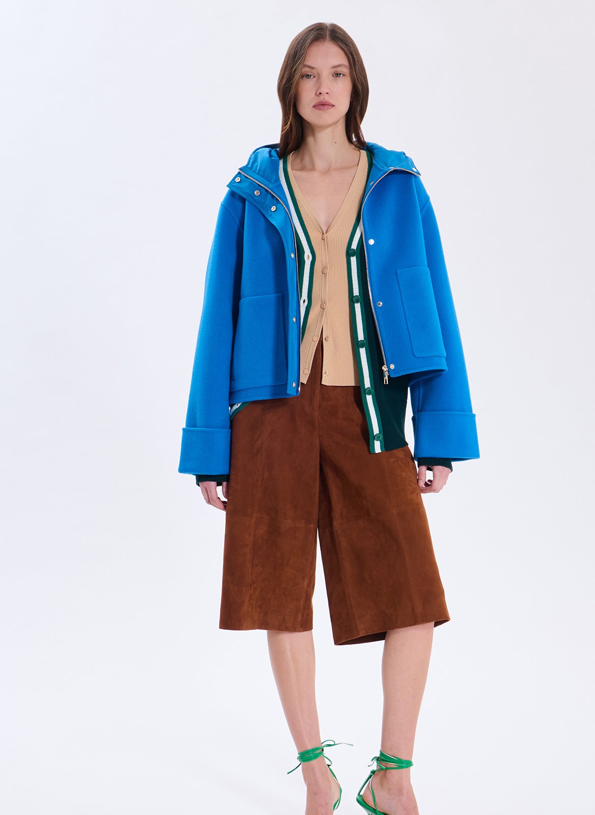 Wollmix-Jacke mit Stehkragen ZAPA Blau