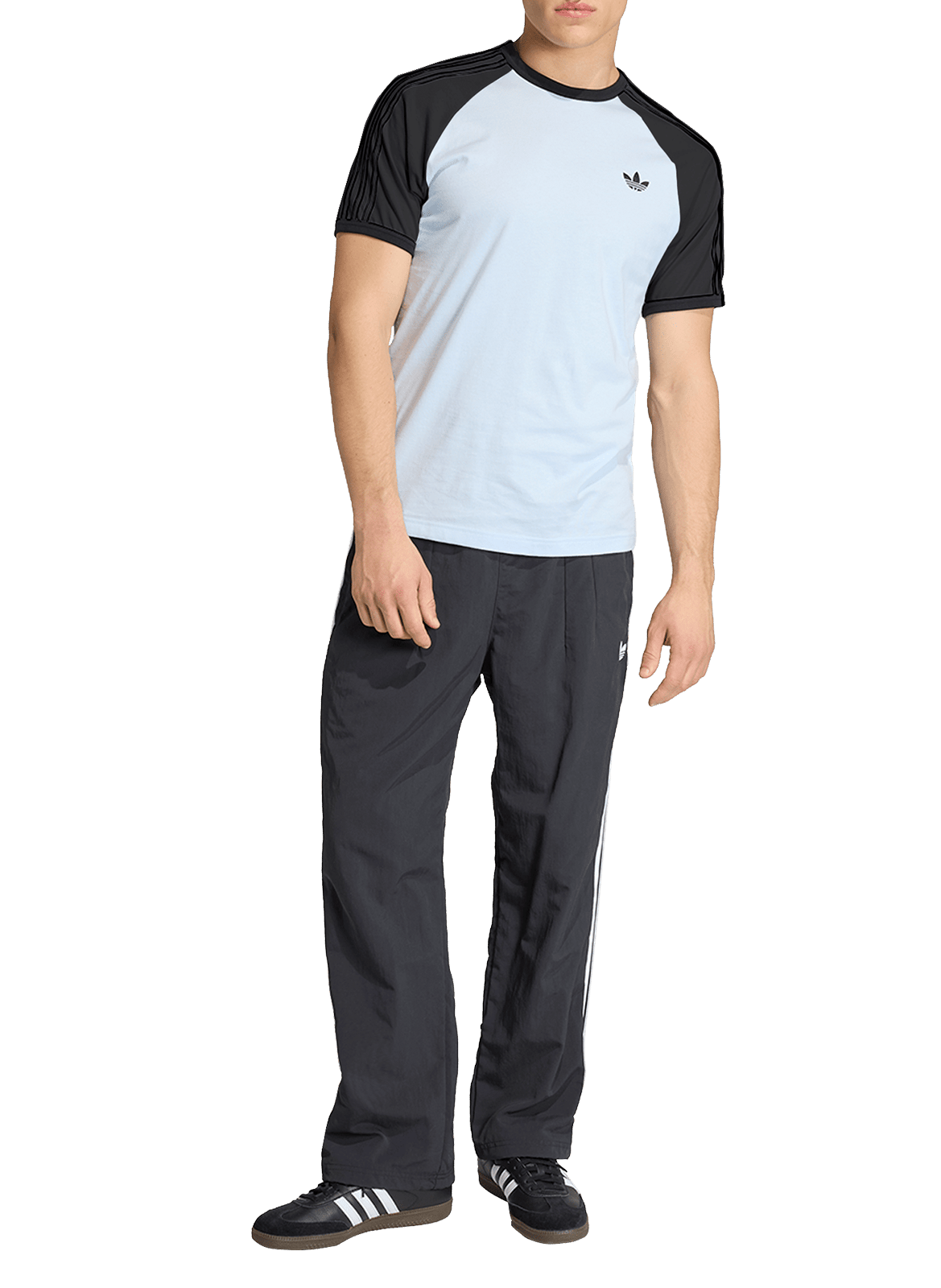 Tee-shirt oversize col rond en coton ADIDAS Bleu