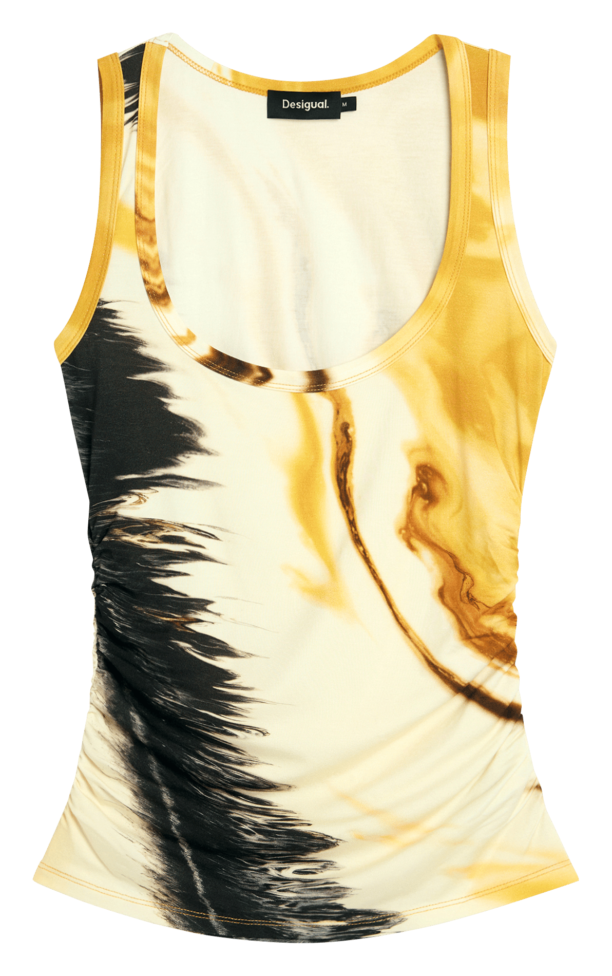 Fitted printed tank top DESIGUAL Yellow