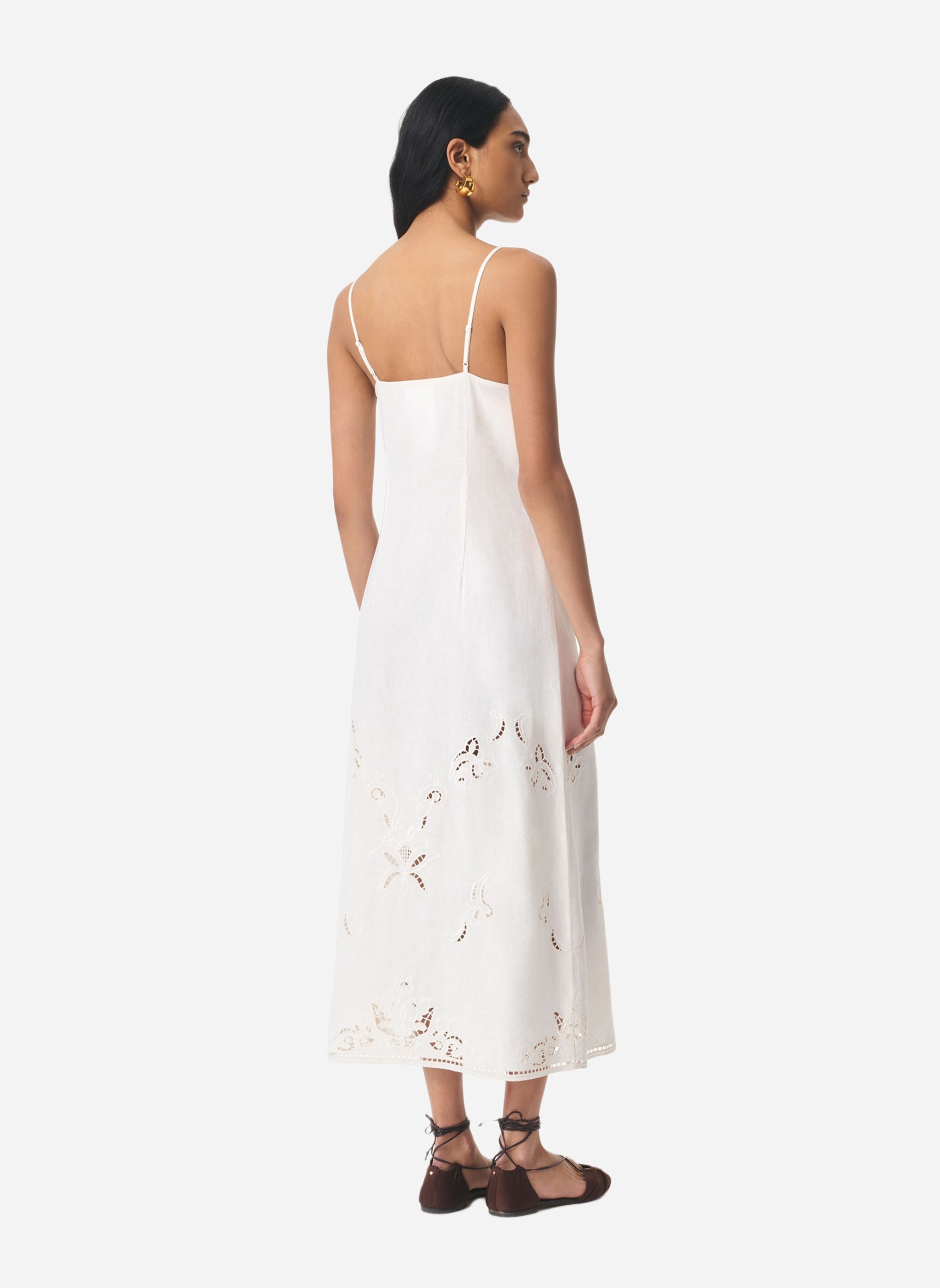 Robe nuisette à broderies VANESSA BRUNO Blanc