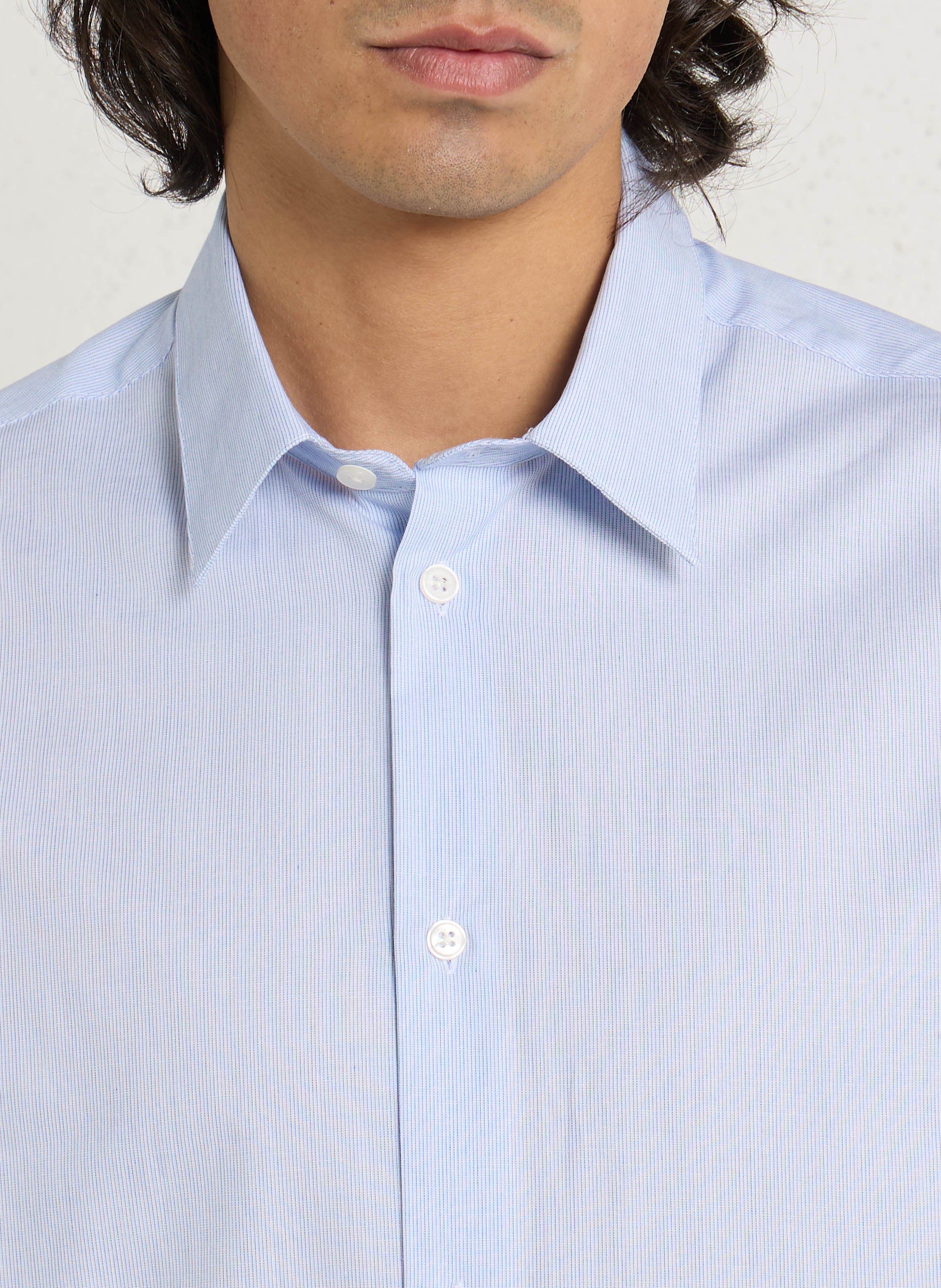 Chemise slim en coton AU PRINTEMPS PARIS Bleu