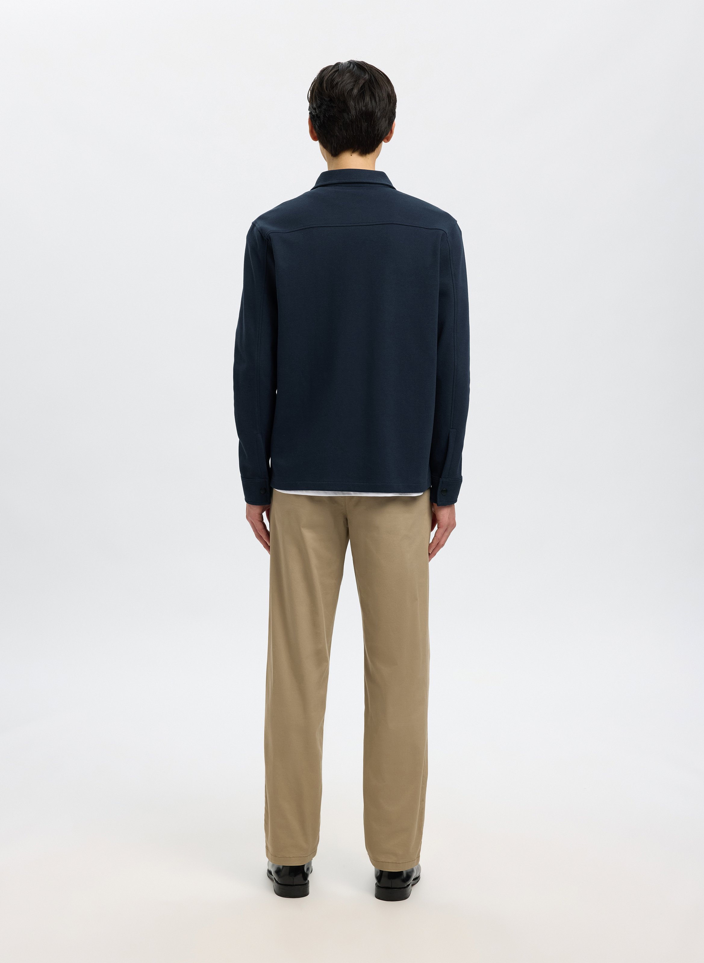 Chemise droite boutonnée unie SELECTED Bleu