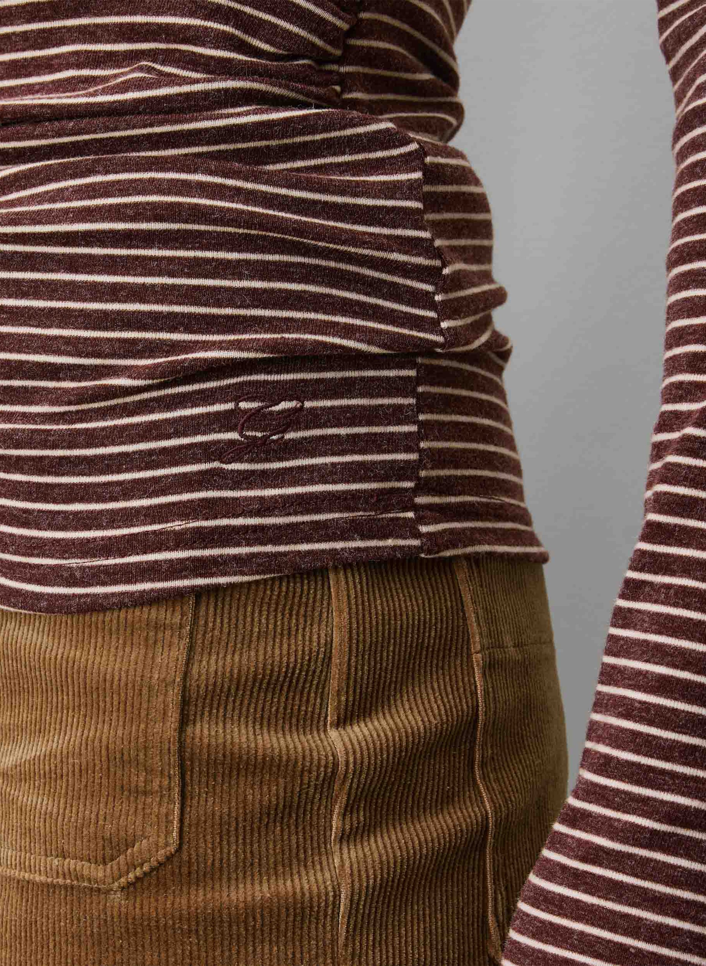 T-shirt manches longues moulant GRACE ET MILA Marron