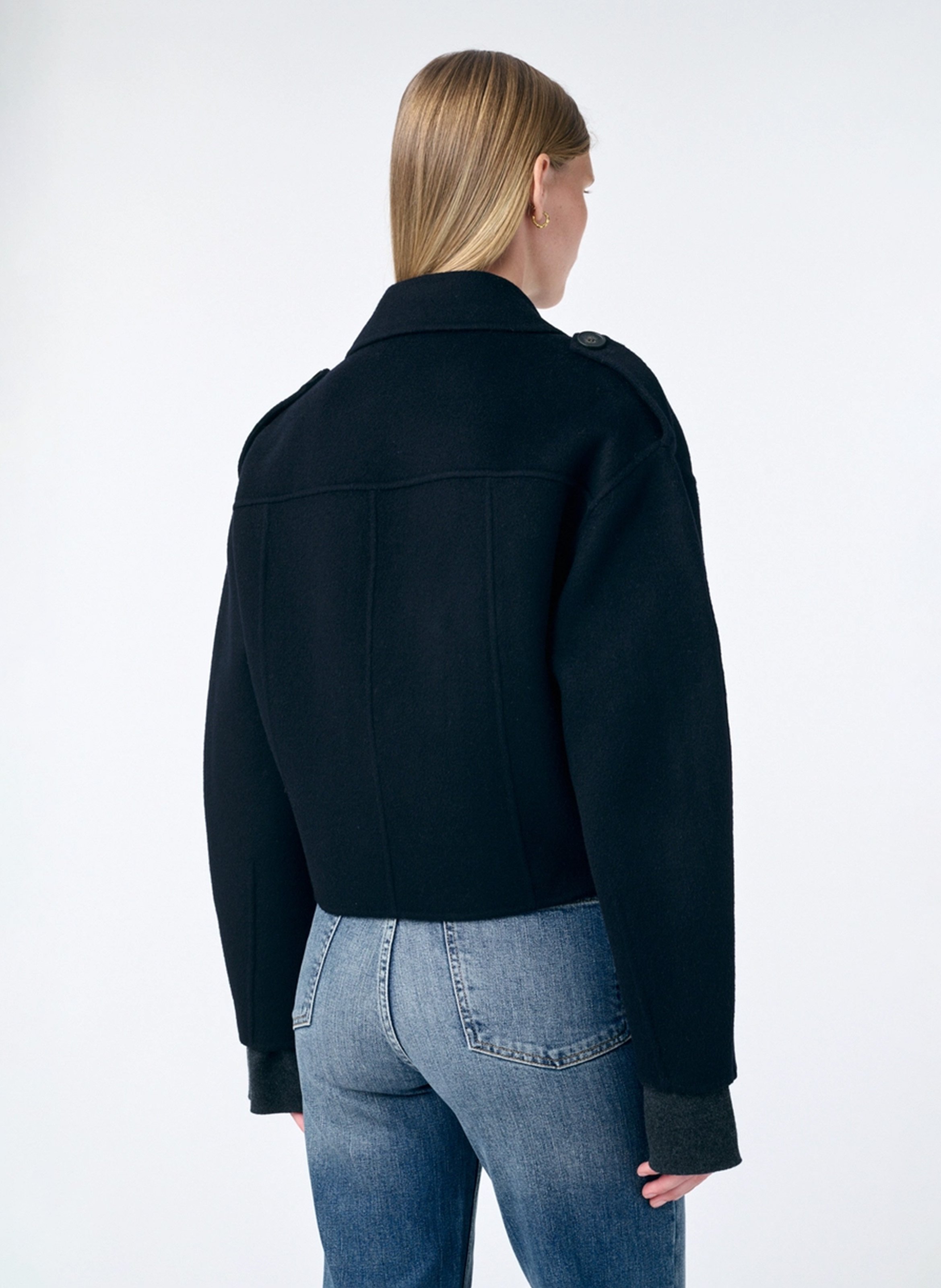 Oversized jas met reverskraag van gemengd wol VANESSA BRUNO Blauw