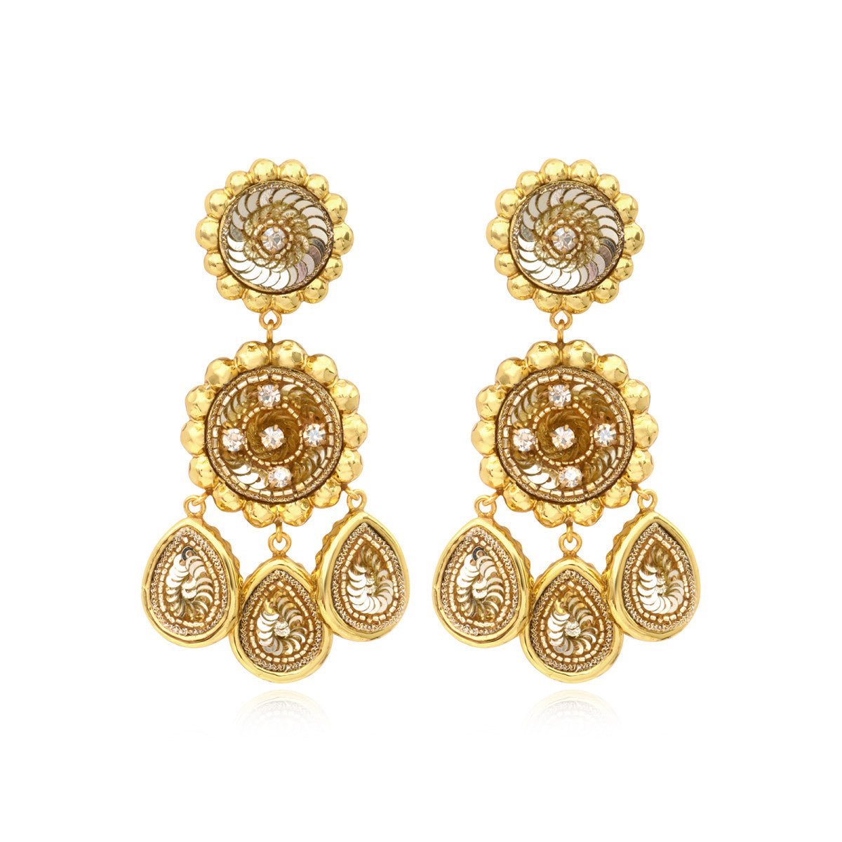 Clip-on dangling earrings SATELLITE PARIS Golden