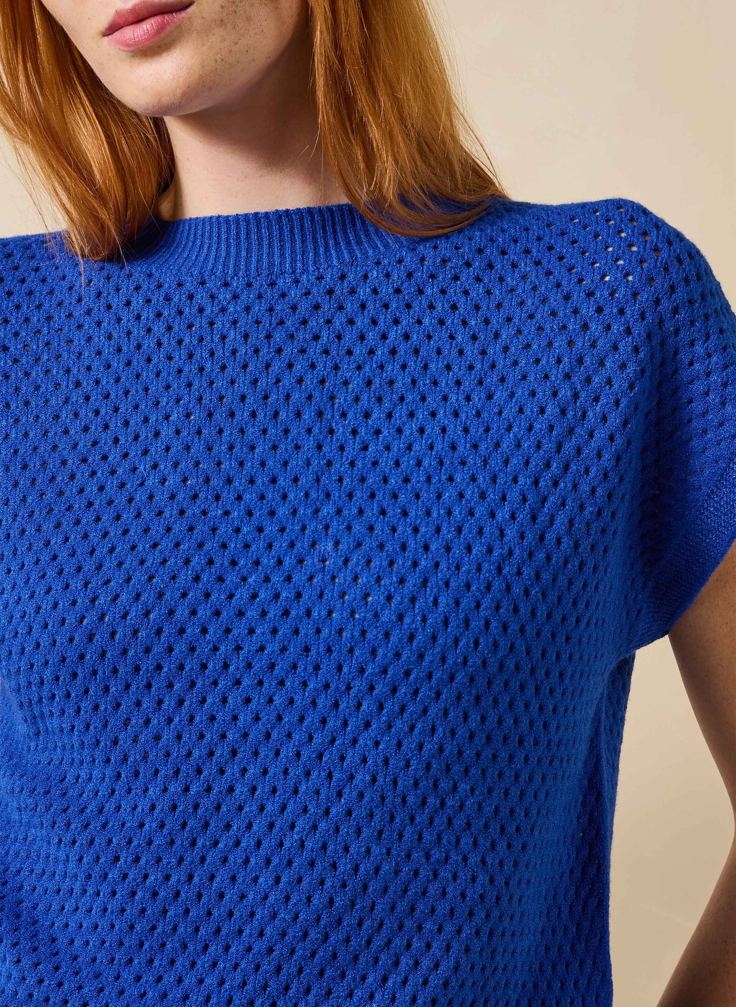Straight-cut openwork sweater LA FEE MARABOUTEE Blue