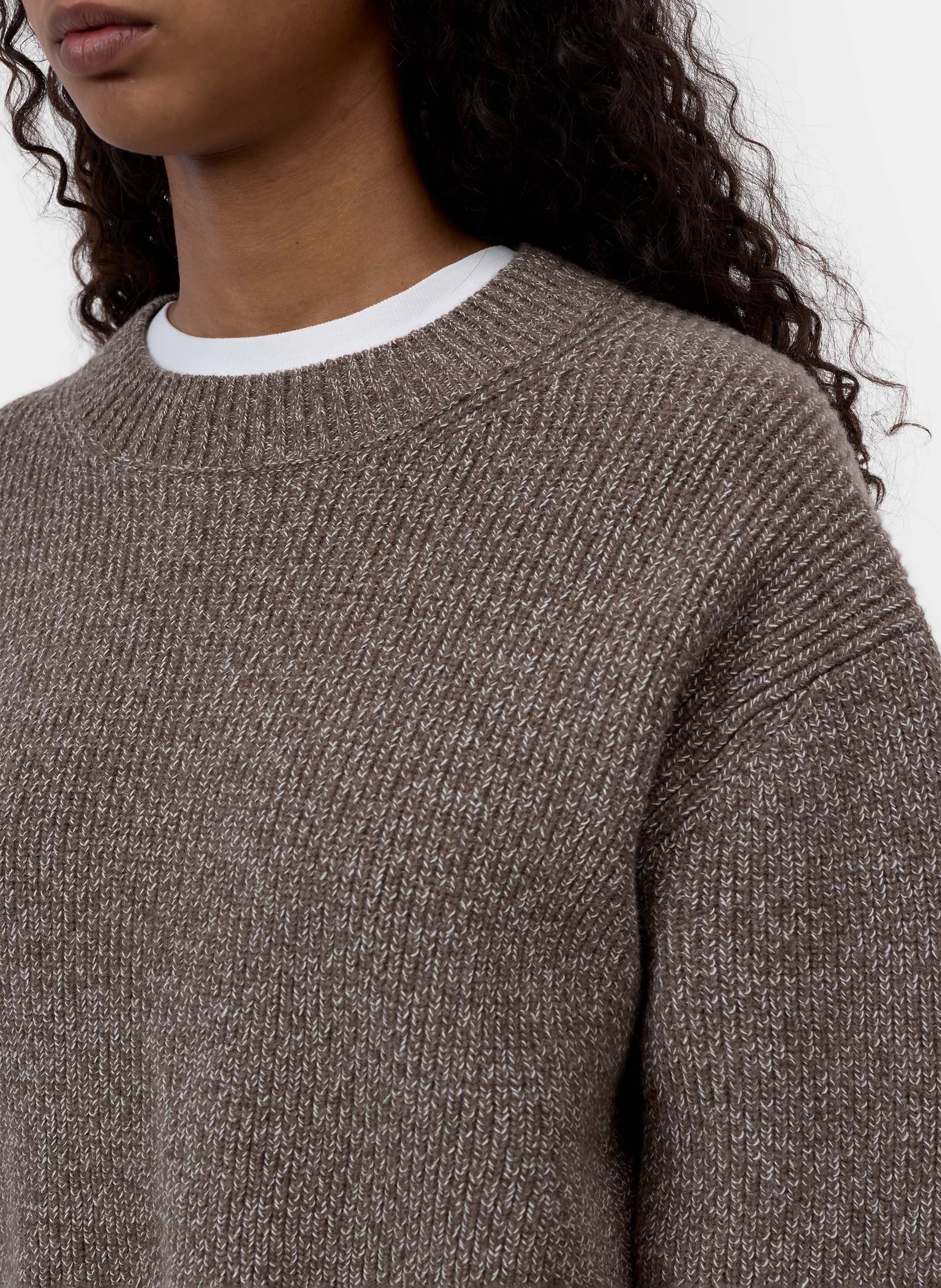 Straight-fit trui van wolmix met ronde hals CLOSED Bruin