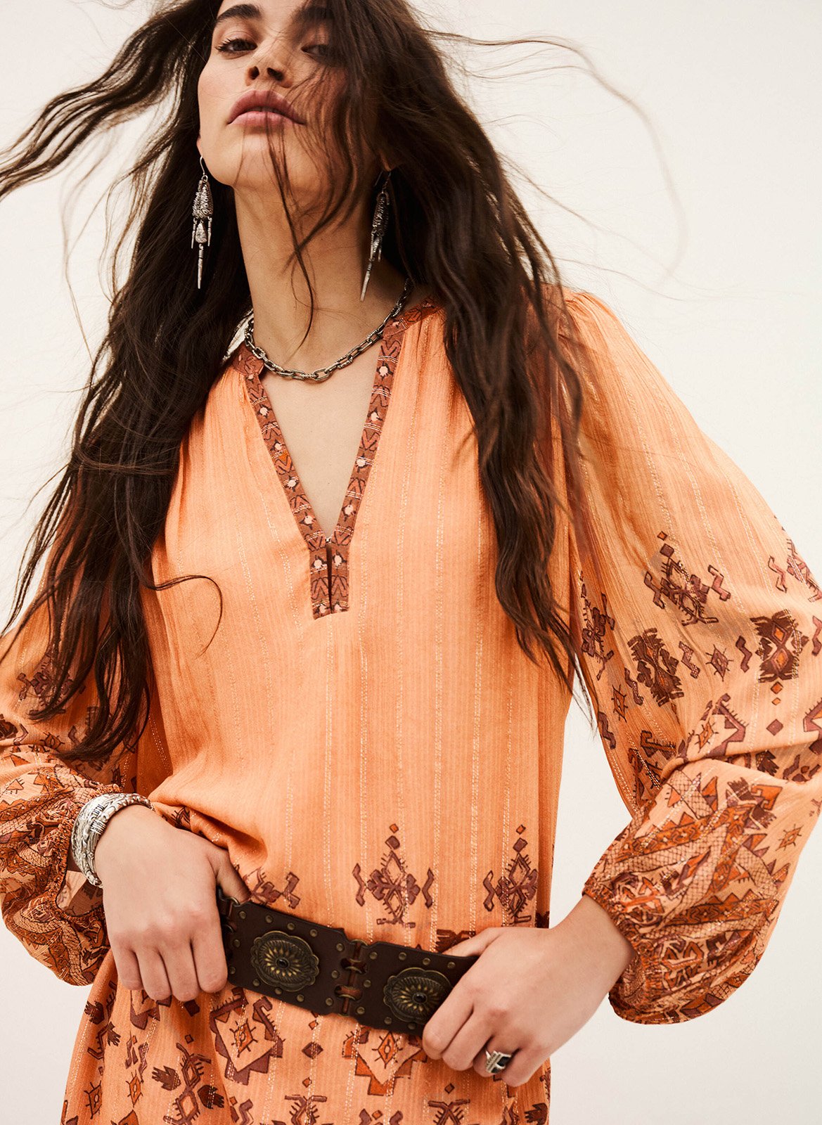 Robe courte imprimée BA&SH Orange