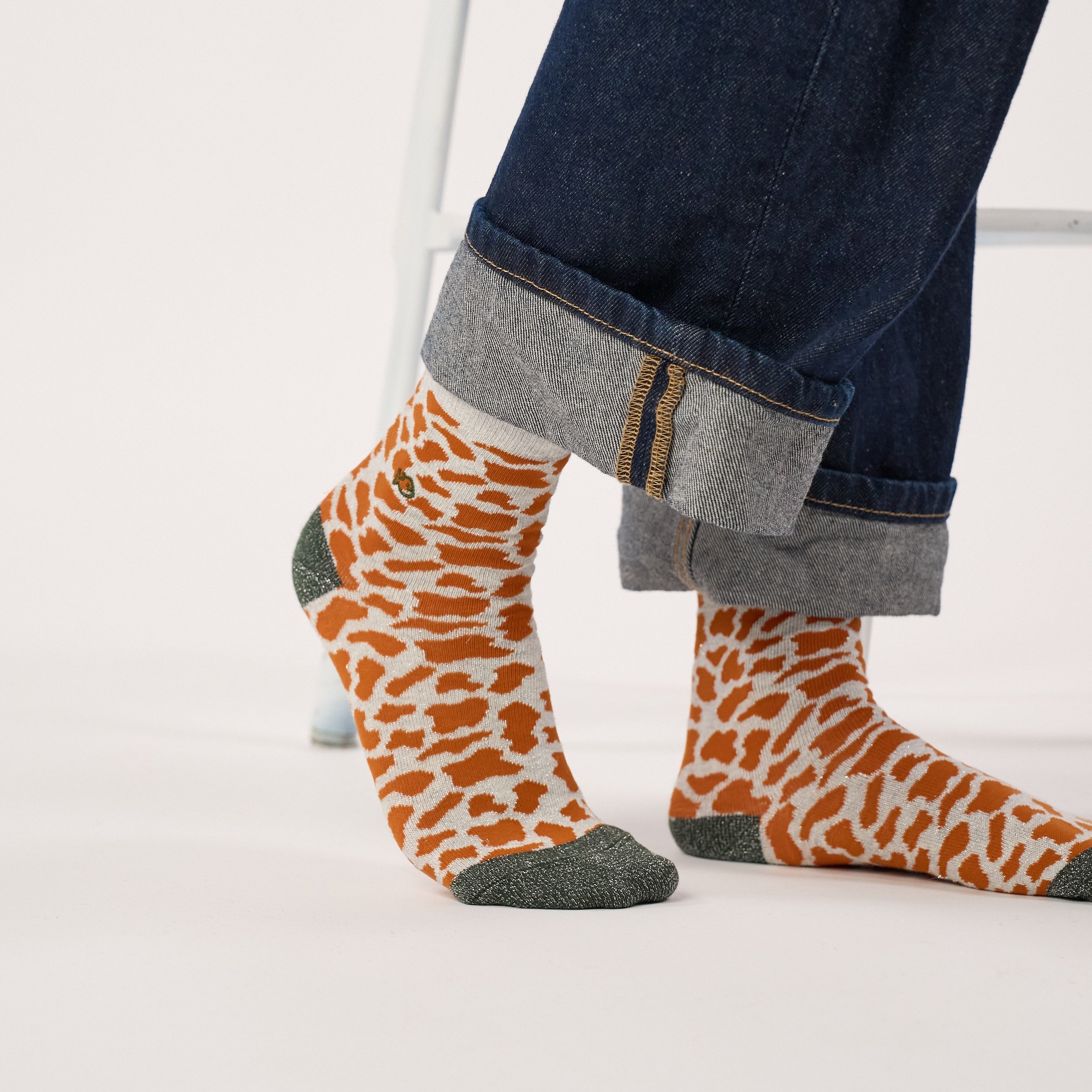 Combed Cotton Cow Socks | Brown BILLYBELT Women