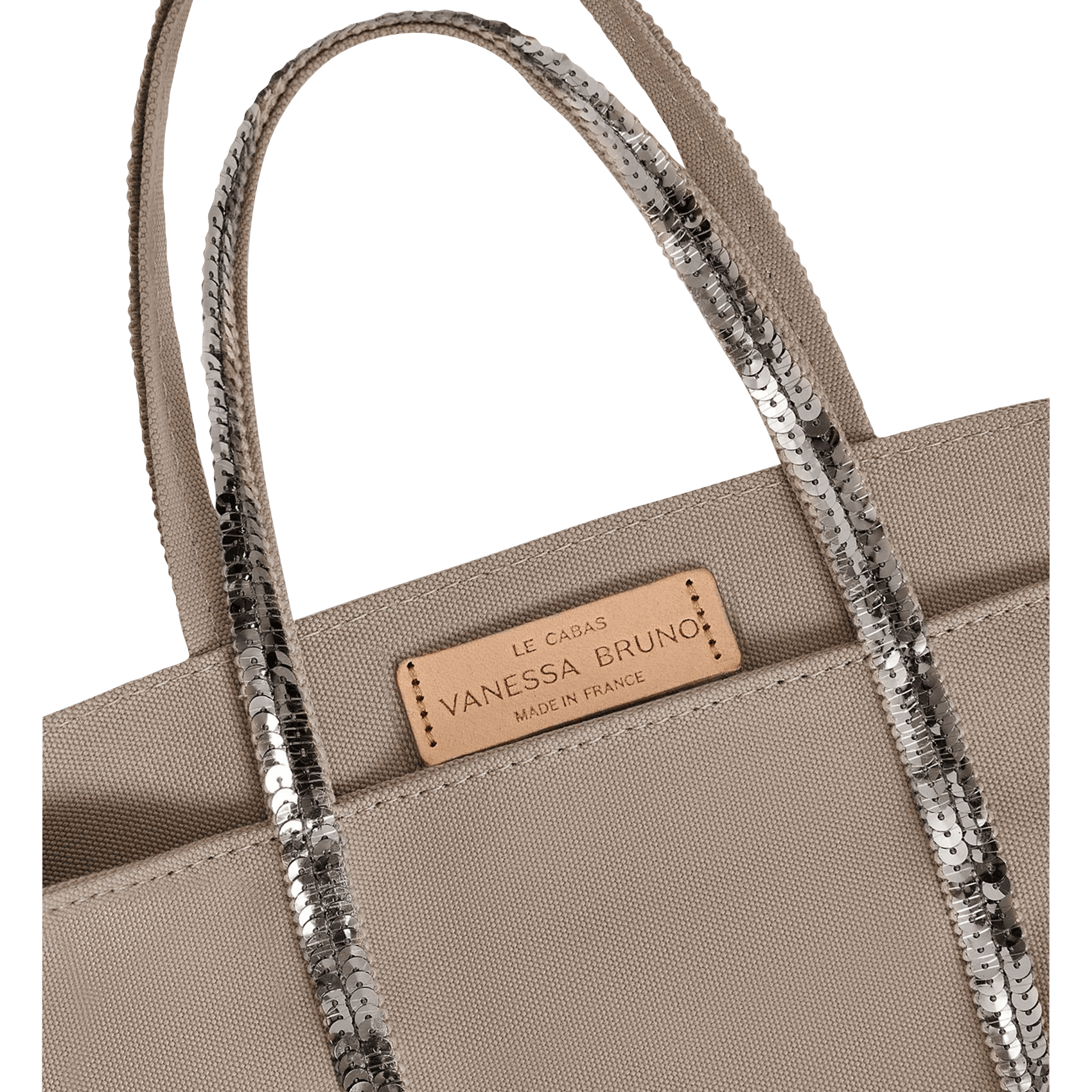 Mini-Shopper aus Baumwolle mit Pailletten VANESSA BRUNO Grau