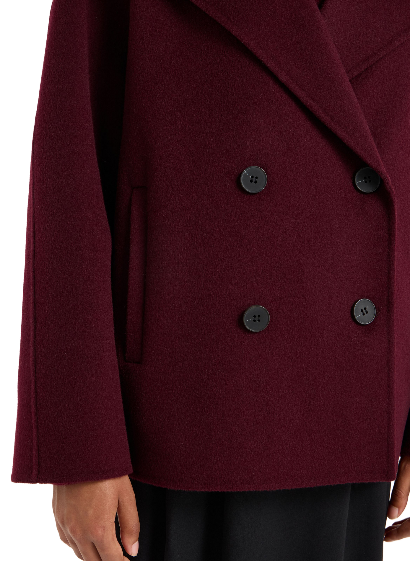 Oversized short coat in blended wool wabana SAISON 1865 Red