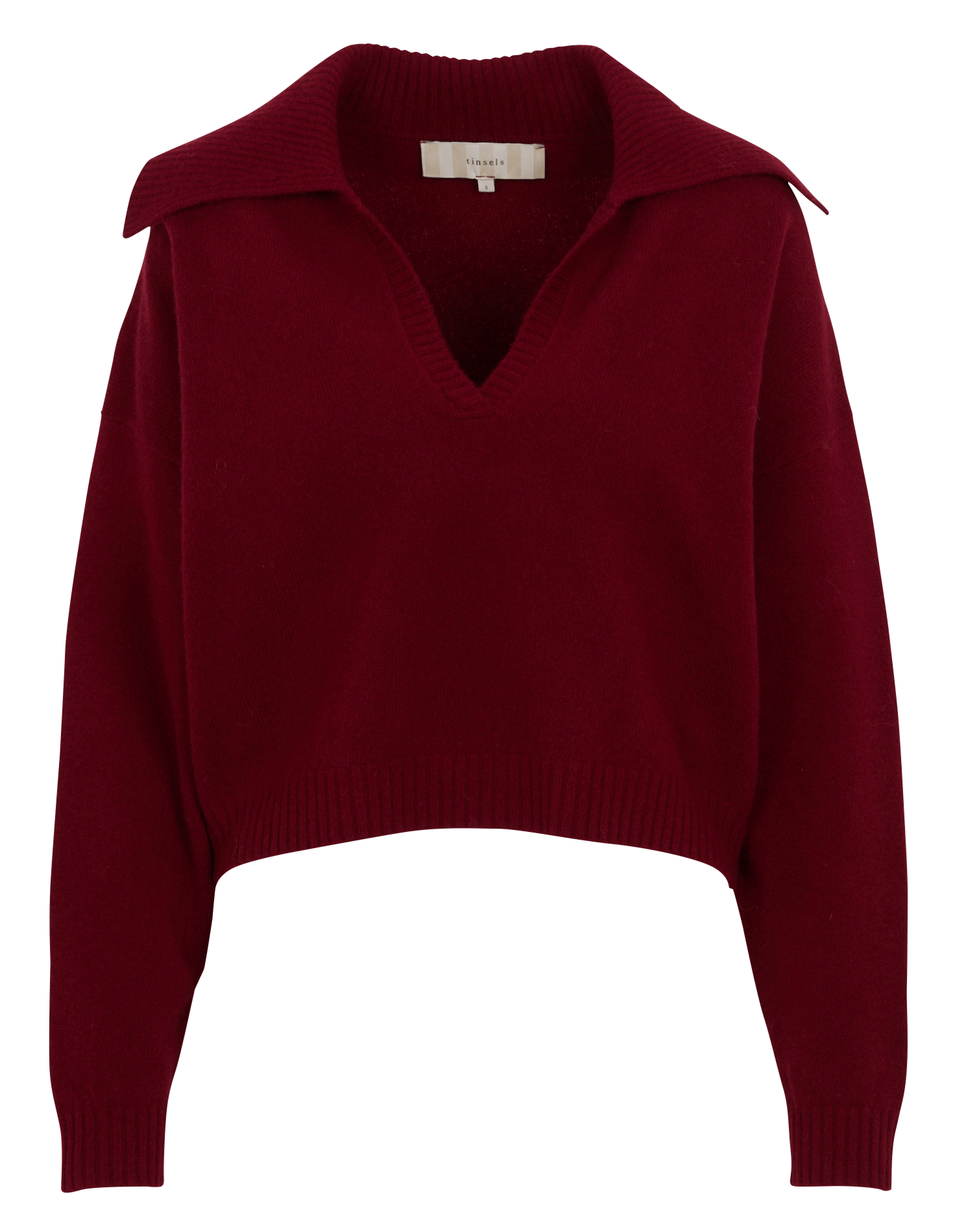 Gerade geschnittener Wollpullover TINSELS Pflaume