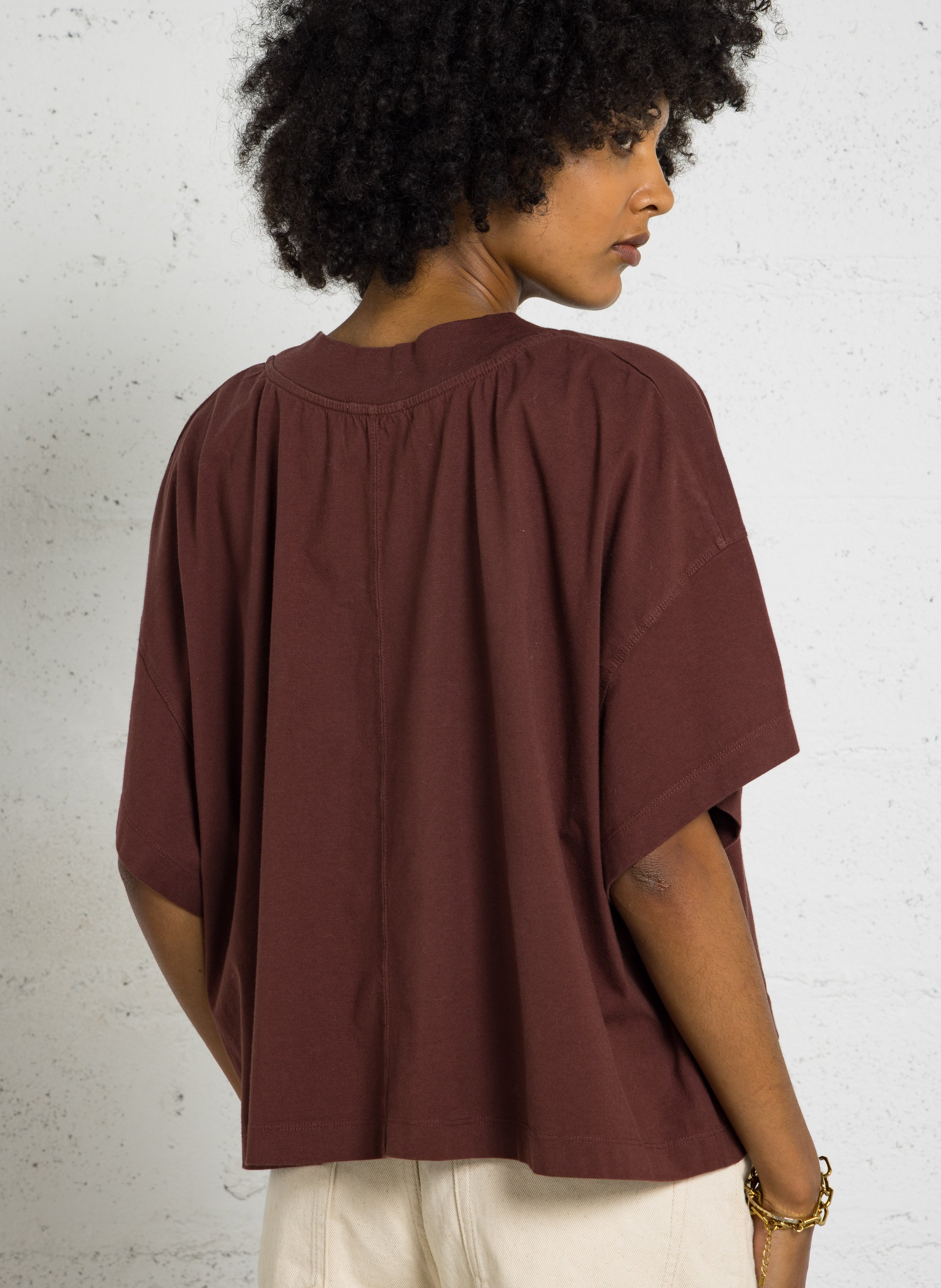 Oversized, katoenen T-shirt met ronde hals AMERICAN VINTAGE Rood