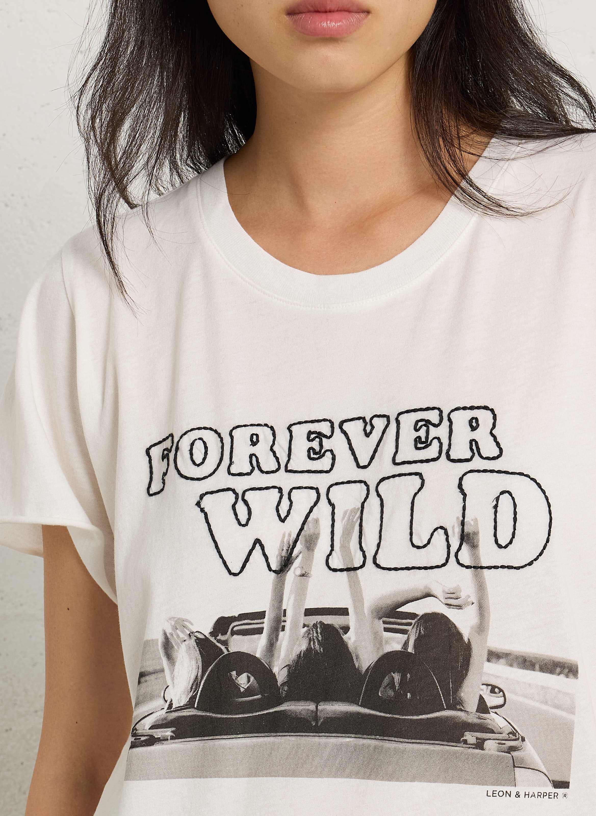 T-Shirt aus Bio-Baumwolle mit Print LEON & HARPER Weiss