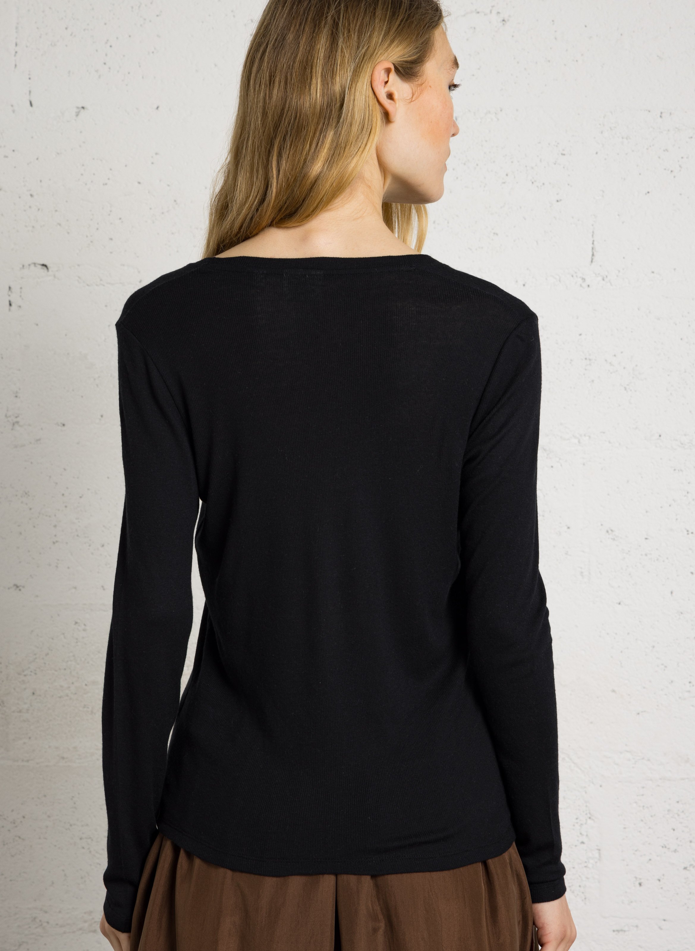 T-shirt cintré manches longues HARTFORD Noir