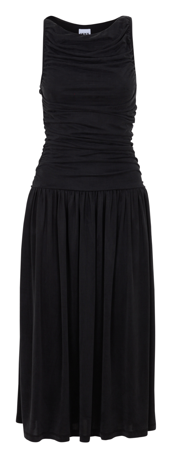 Einfarbiges ärmelloses Plisseekleid IKKS Schwarz