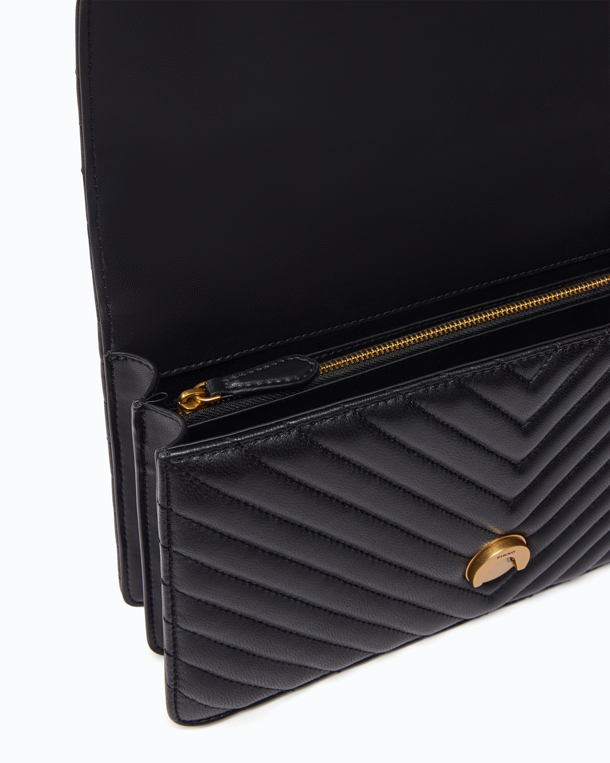 Sac moyen à bandoulière love bag one chevron new buckle PINKO Noir