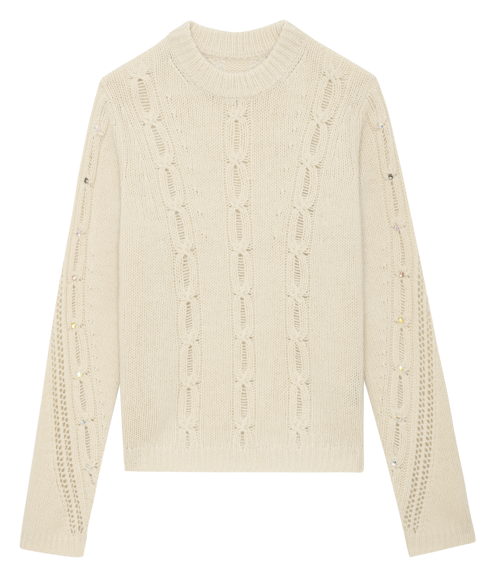Pull col rond torsadé en laine  ZADIG&VOLTAIRE Beige