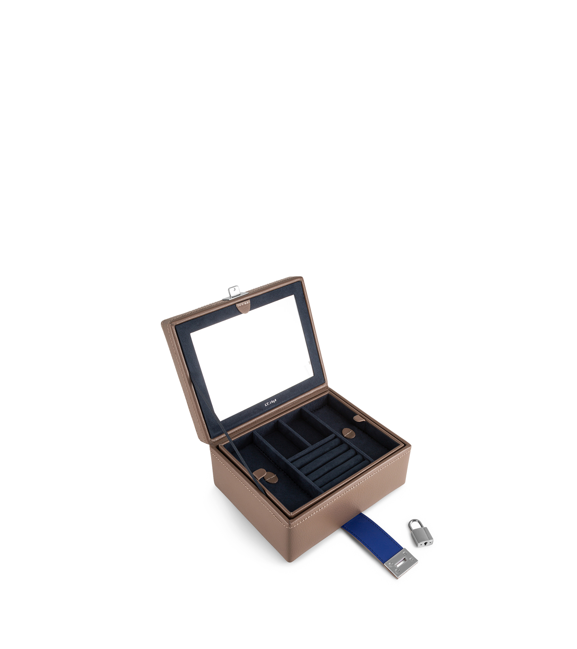 Boîte à bijoux en cuir LE TANNEUR Marron