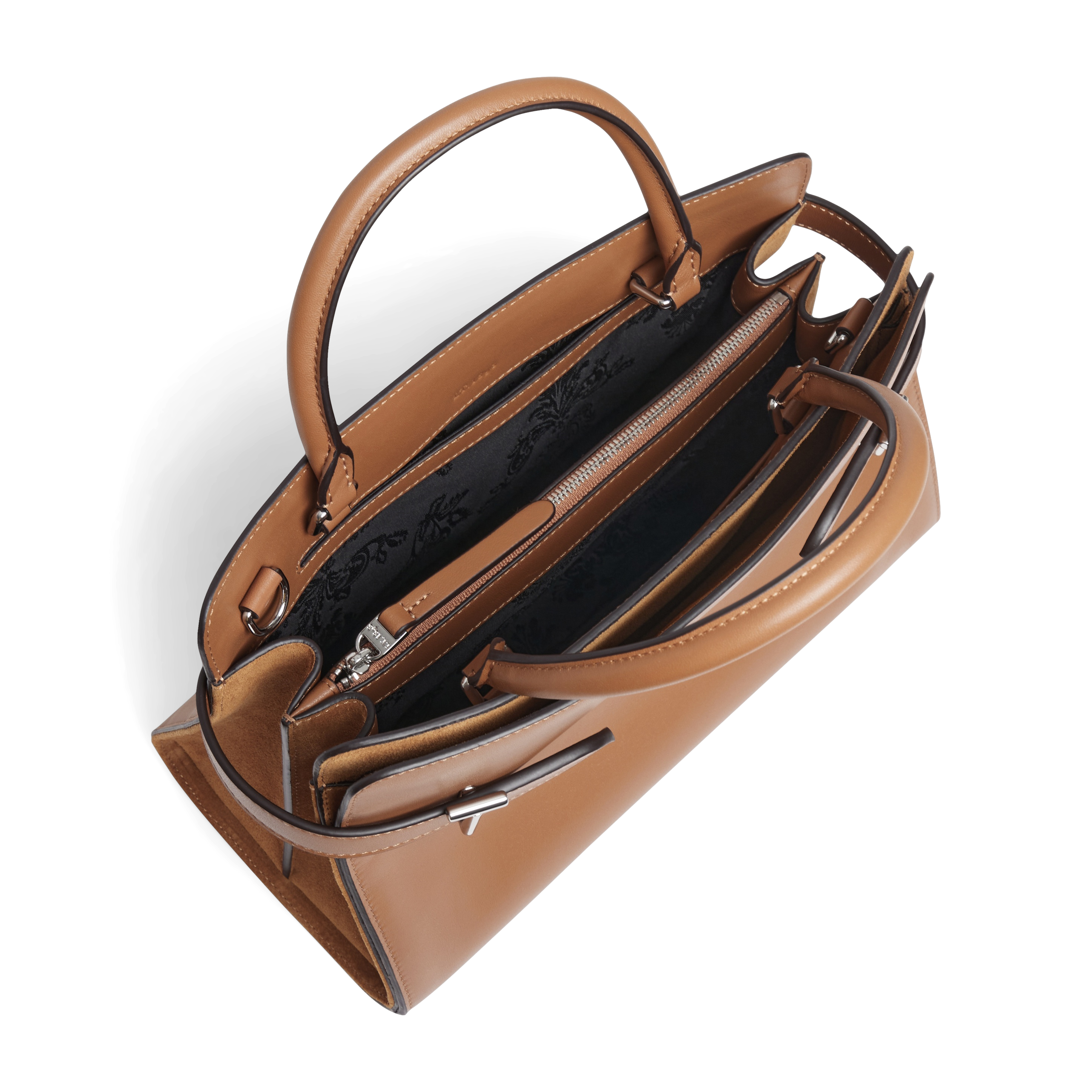 Sac à main moyen en cuir  LE TANNEUR Marron