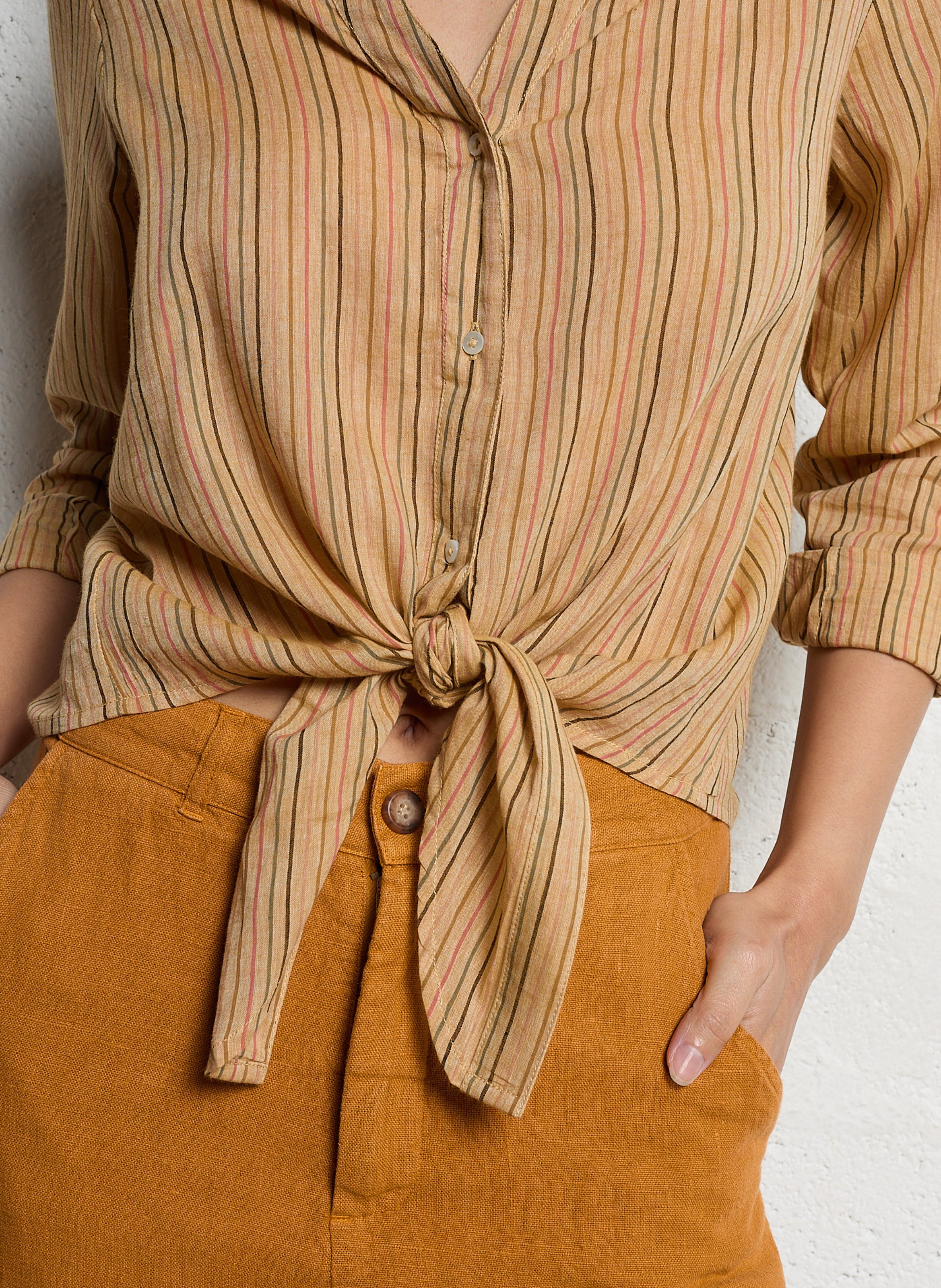 Cotton shirt with classic collar EMILE ET IDA Yellow