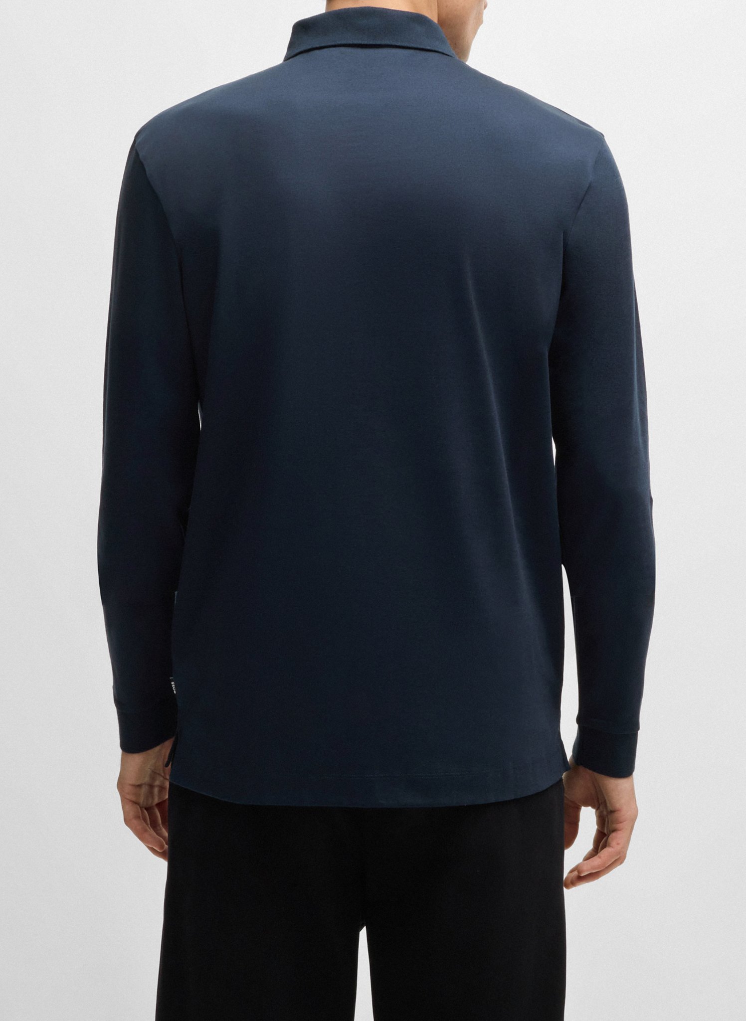 Cotton polo shirt with classic collar BOSS Blue