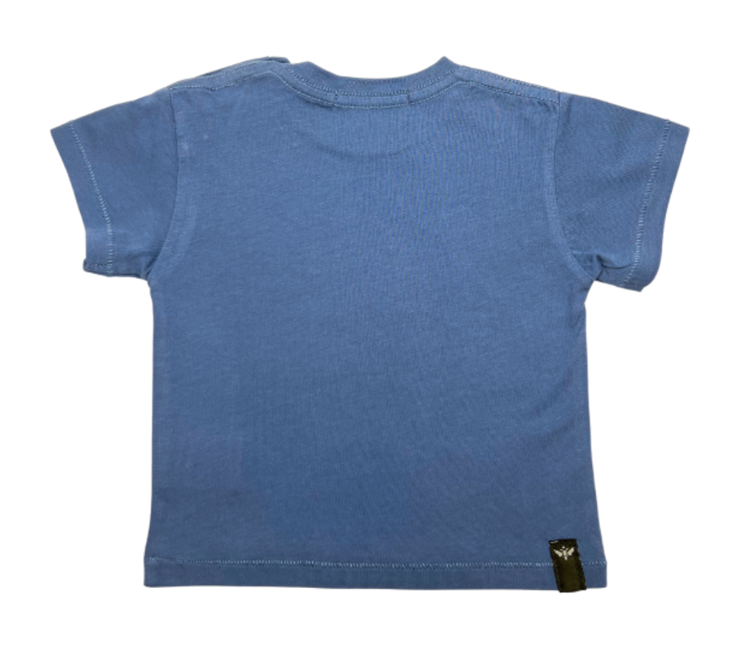 Blue baby T-shirt - 6 months I TALK TOO MUCH - Seconde main Blue