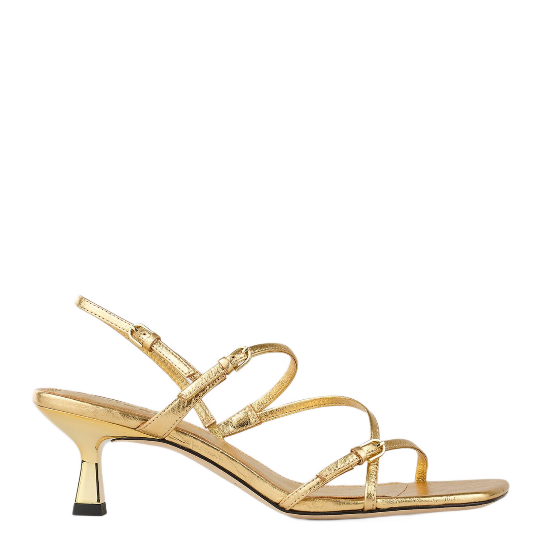 Leren sandalen met riempjes SANDRO Goudkleurig