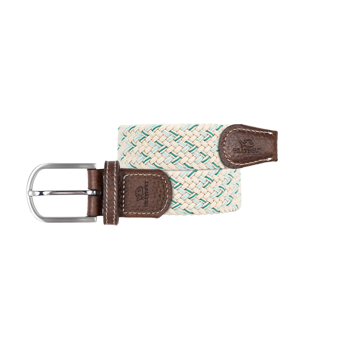 Multicolored braided elastic belt BILLYBELT Beige