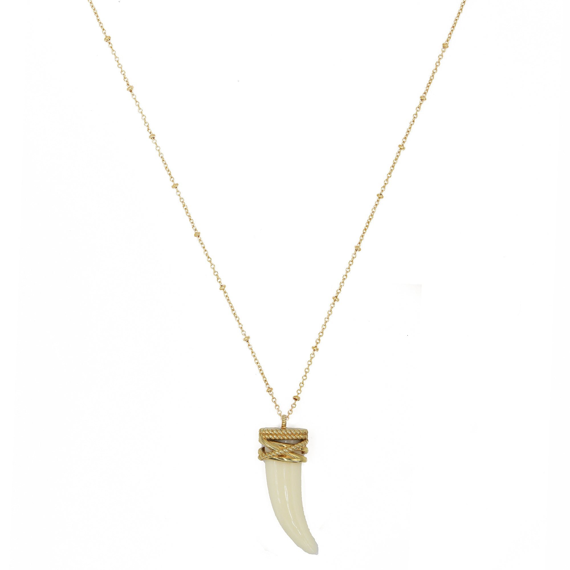 Gold-plated tribe necklace NILAI Beige