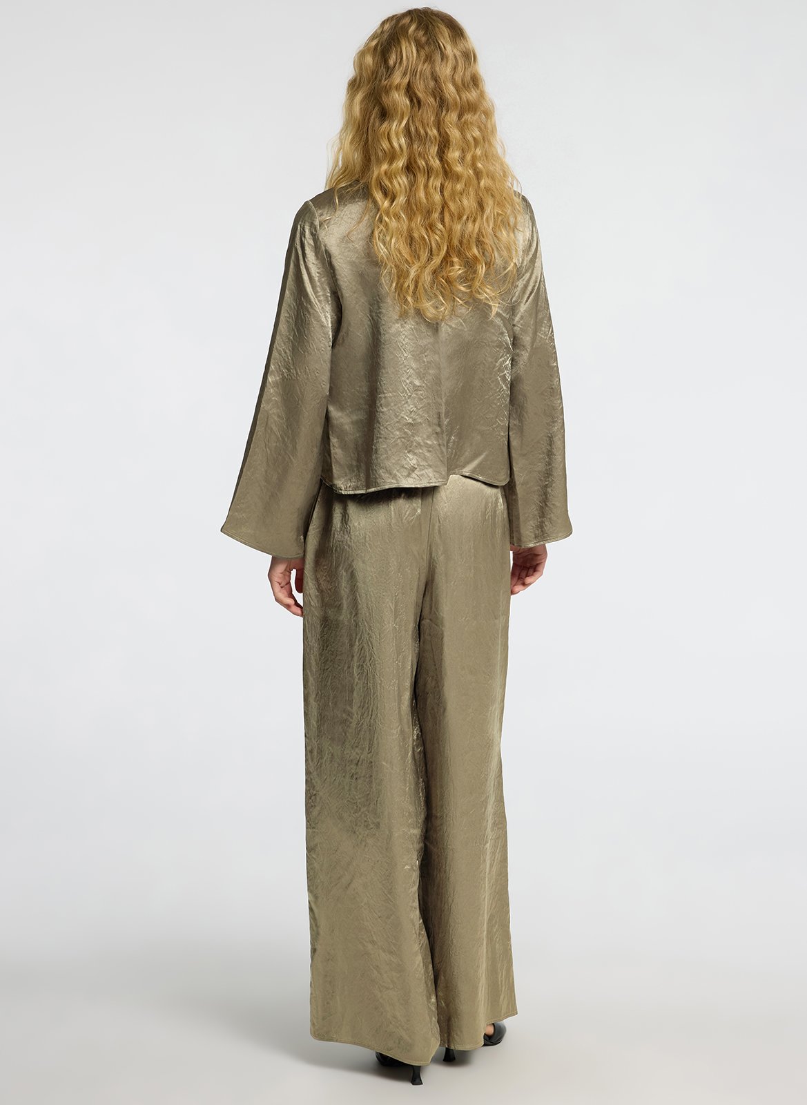 Pantalon large satiné SELECTED Gris