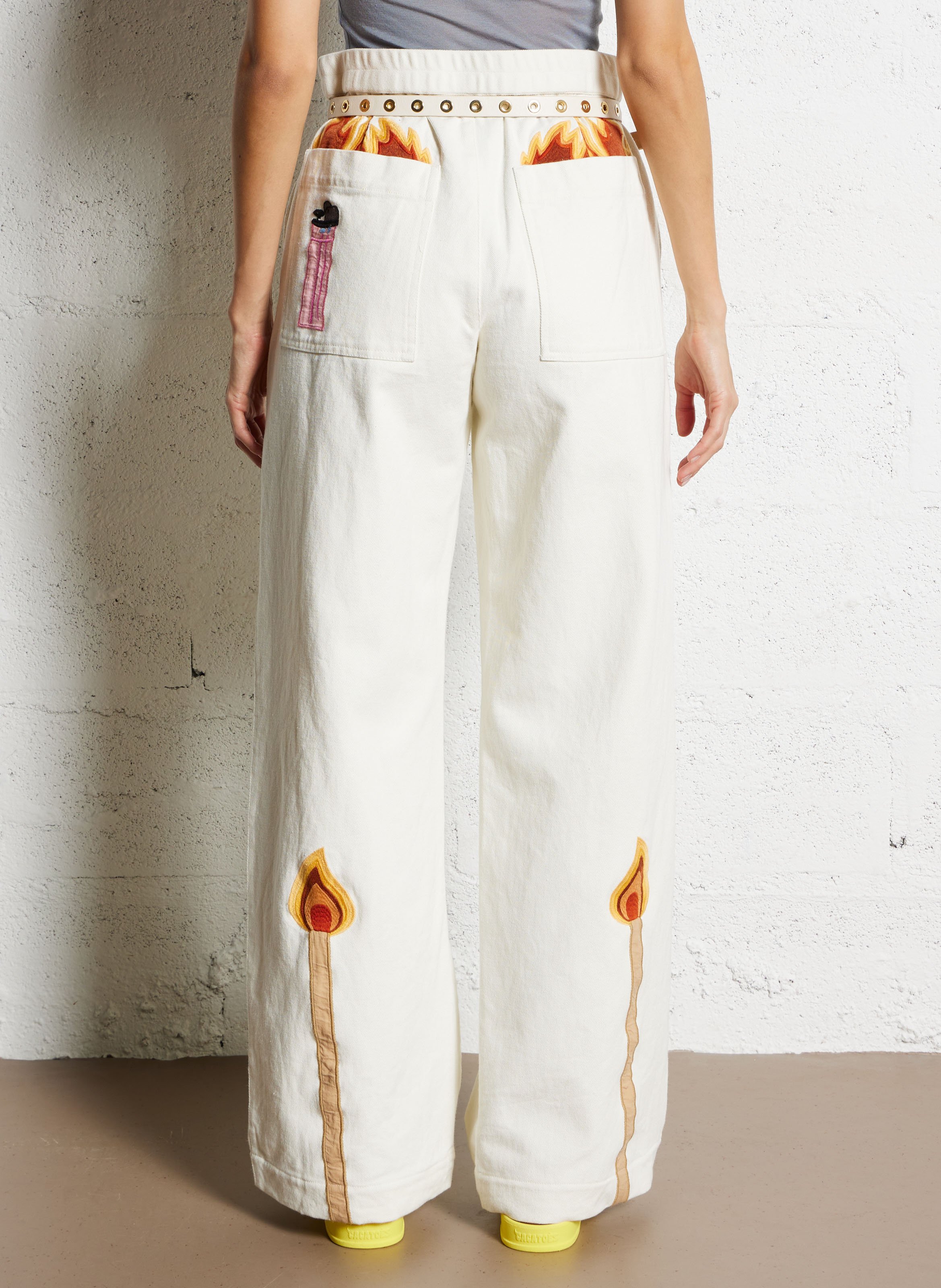 Pantalon large en coton STELLA NOVA Beige