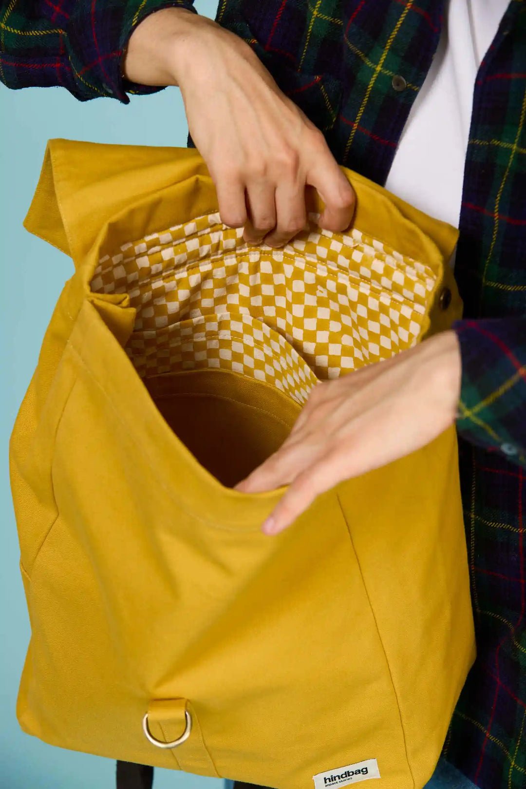 Cotton backpack HINDBAG Yellow