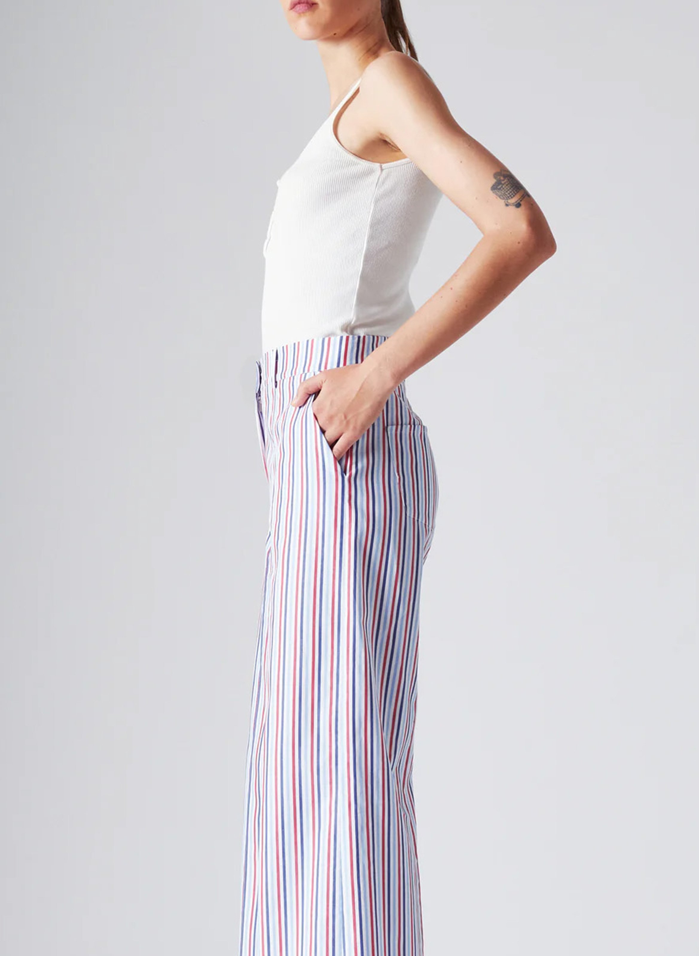High-waisted wide-leg striped pants THE LABEL EDITION Multicolored