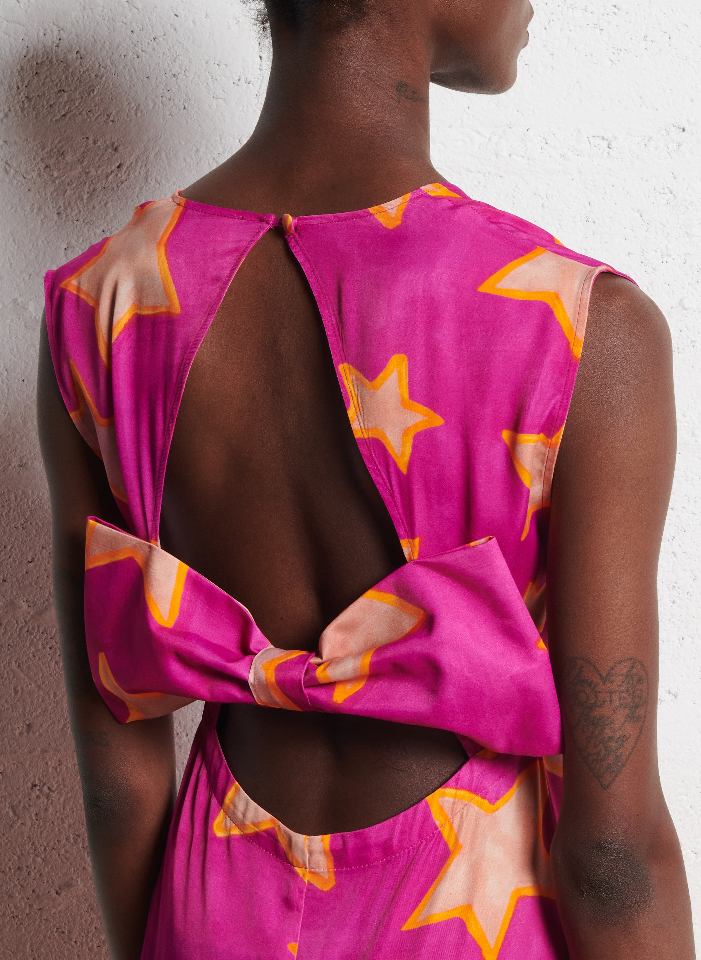 Straight V-neck dress ELISE CHALMIN Pink